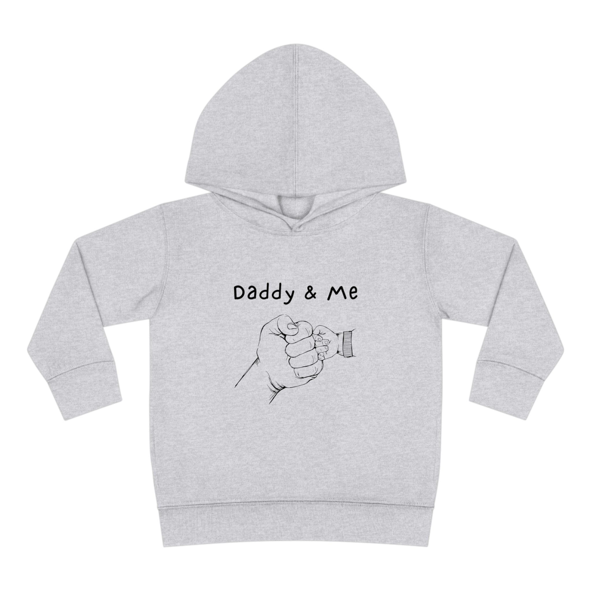 Toddler unisex sports grey  hoodie " Daddy & Me" with fist bumps hands on front.