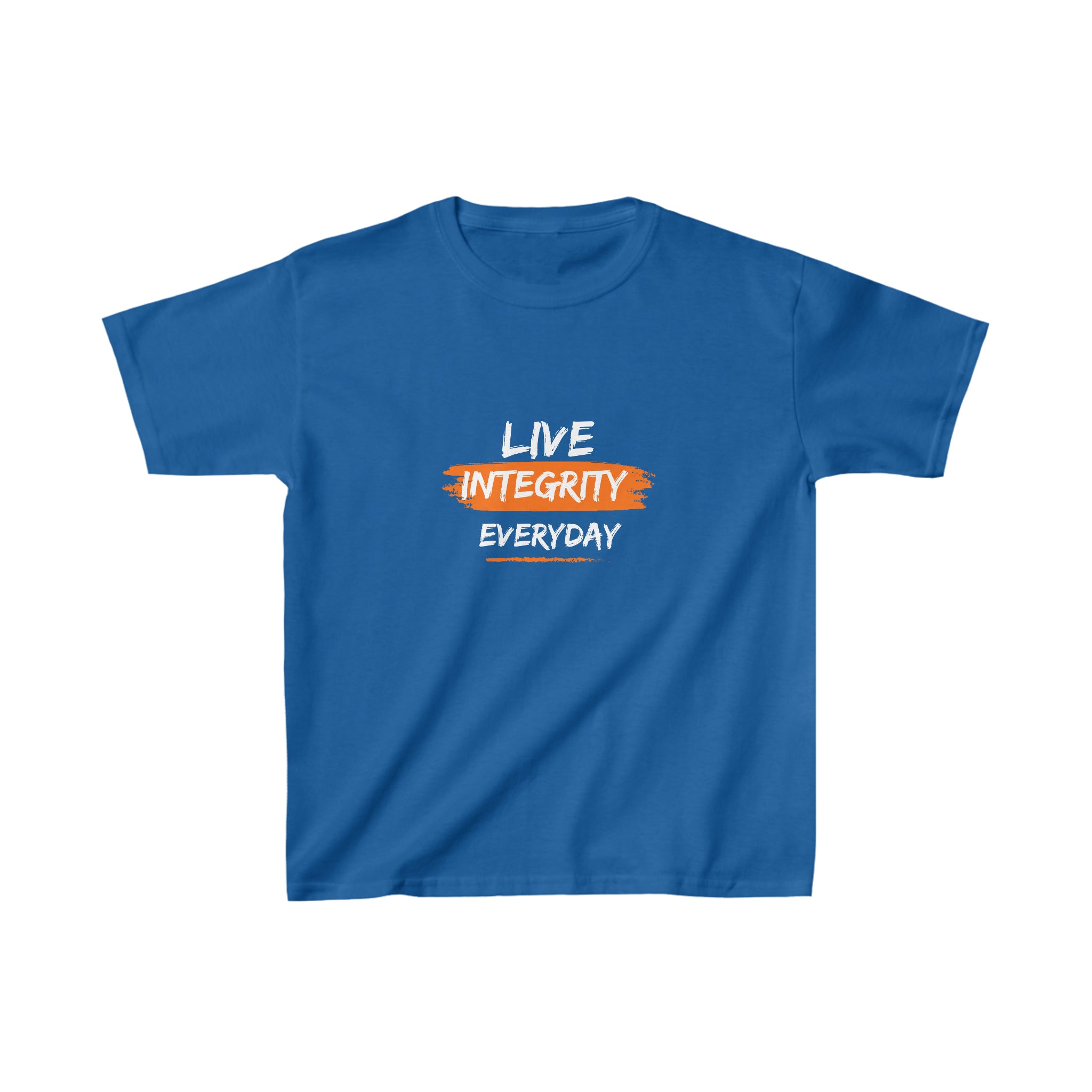 Youth unisex royal  T-Shirt " Live Integrity Everyday" inspired images