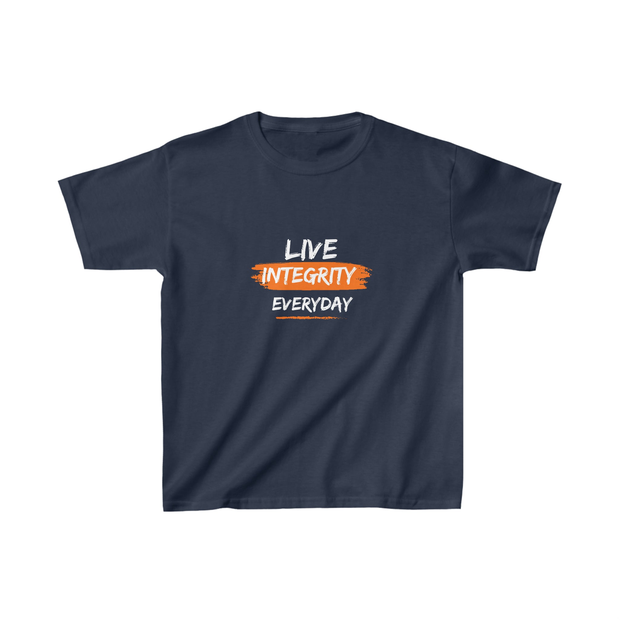 Youth unisex navy  T-Shirt " Live Integrity Everyday" inspired images