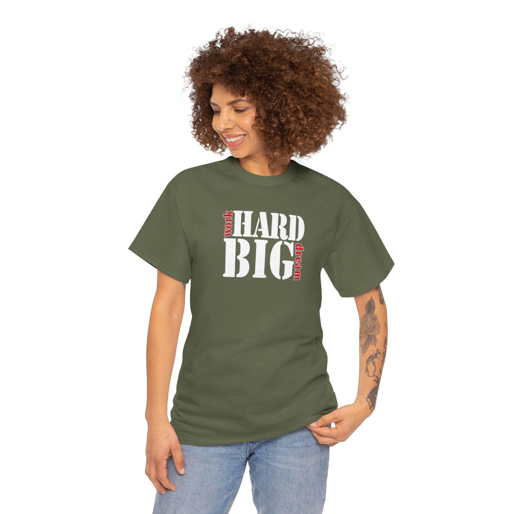 Work Hard Dream Big Unisex Heavy Cotton Tee