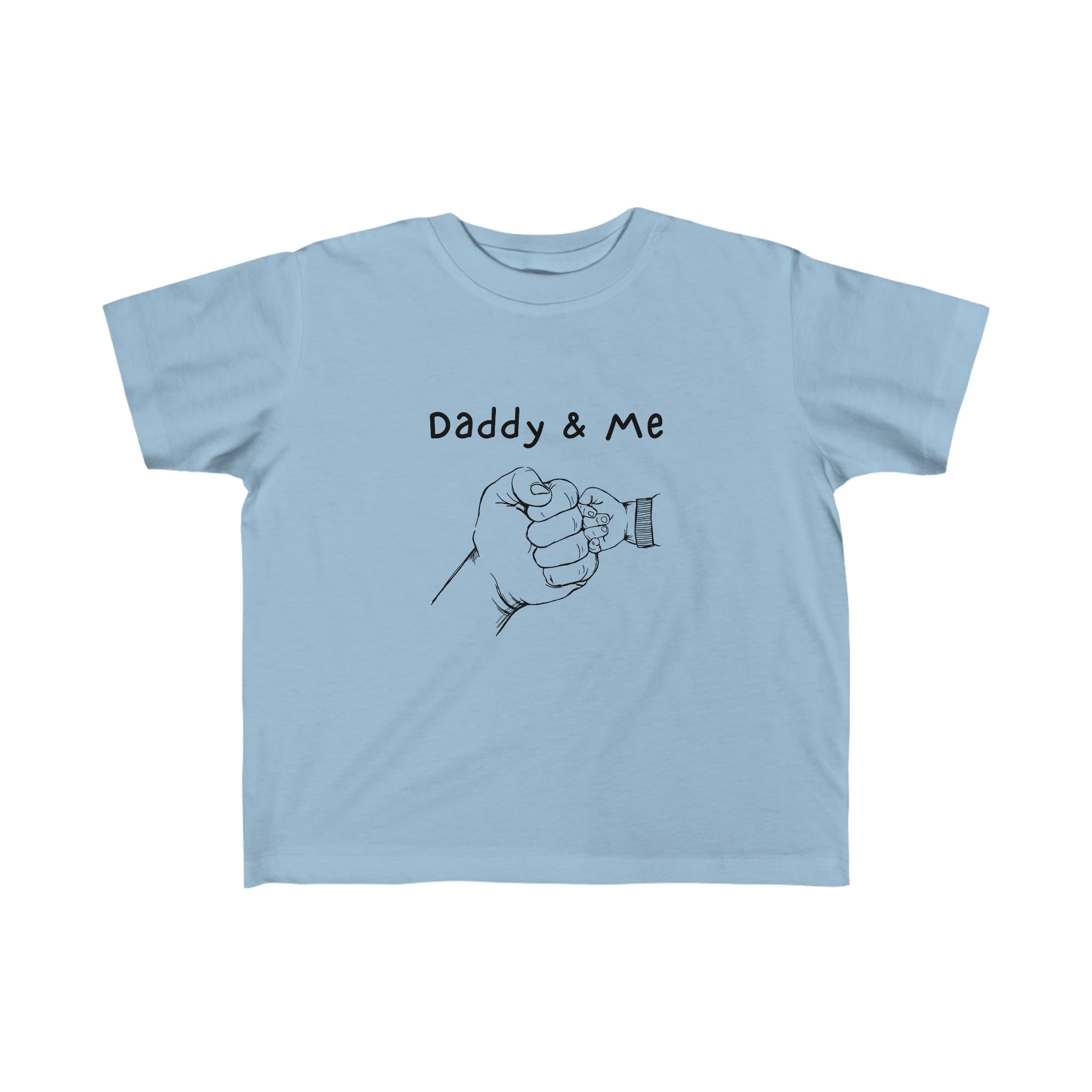 Toddler unisex T-Shirt with "Daddy & Me" inspired fist bump graphic on front.
