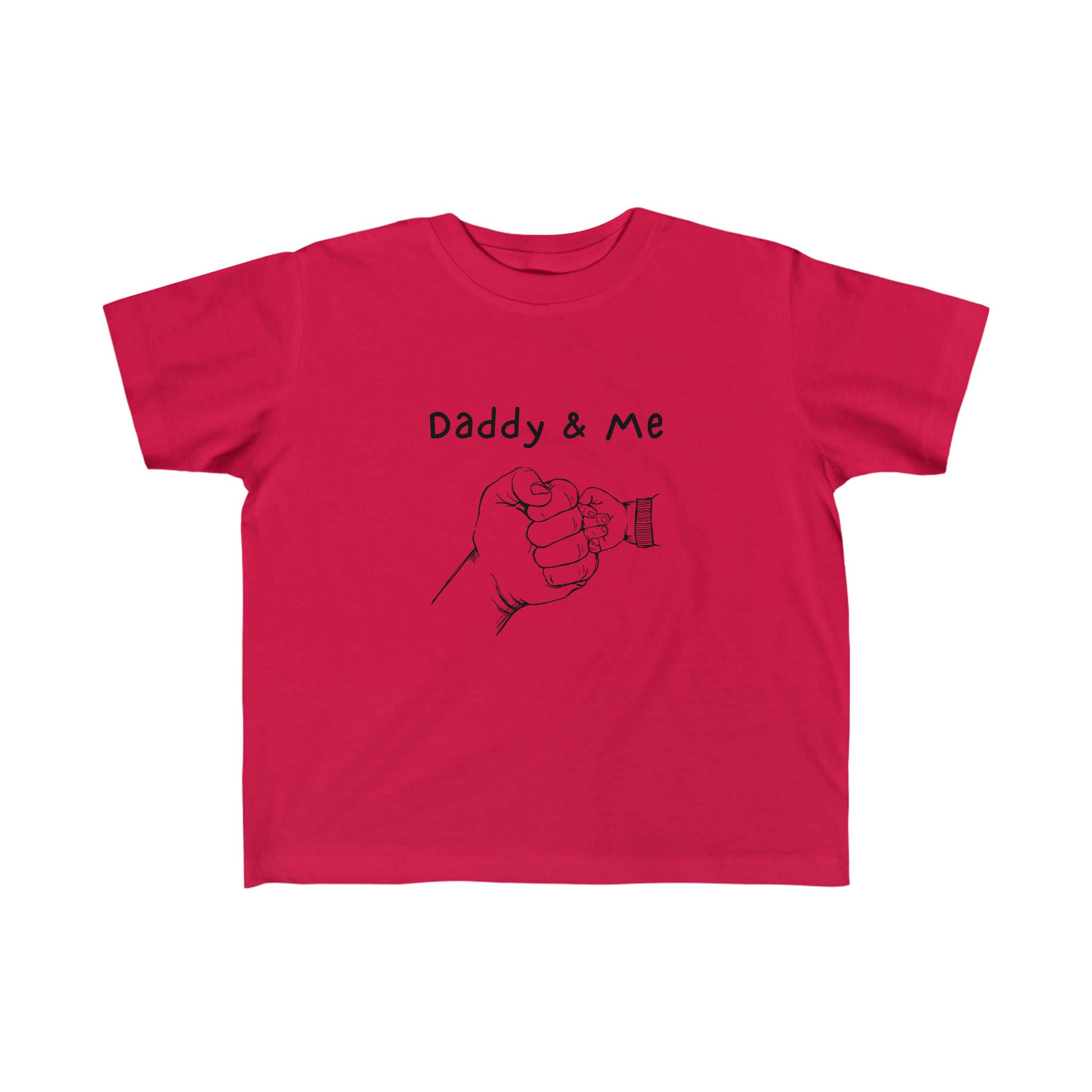 Toddler unisex T-Shirt with "Daddy & Me" inspired fist bump graphic on front.