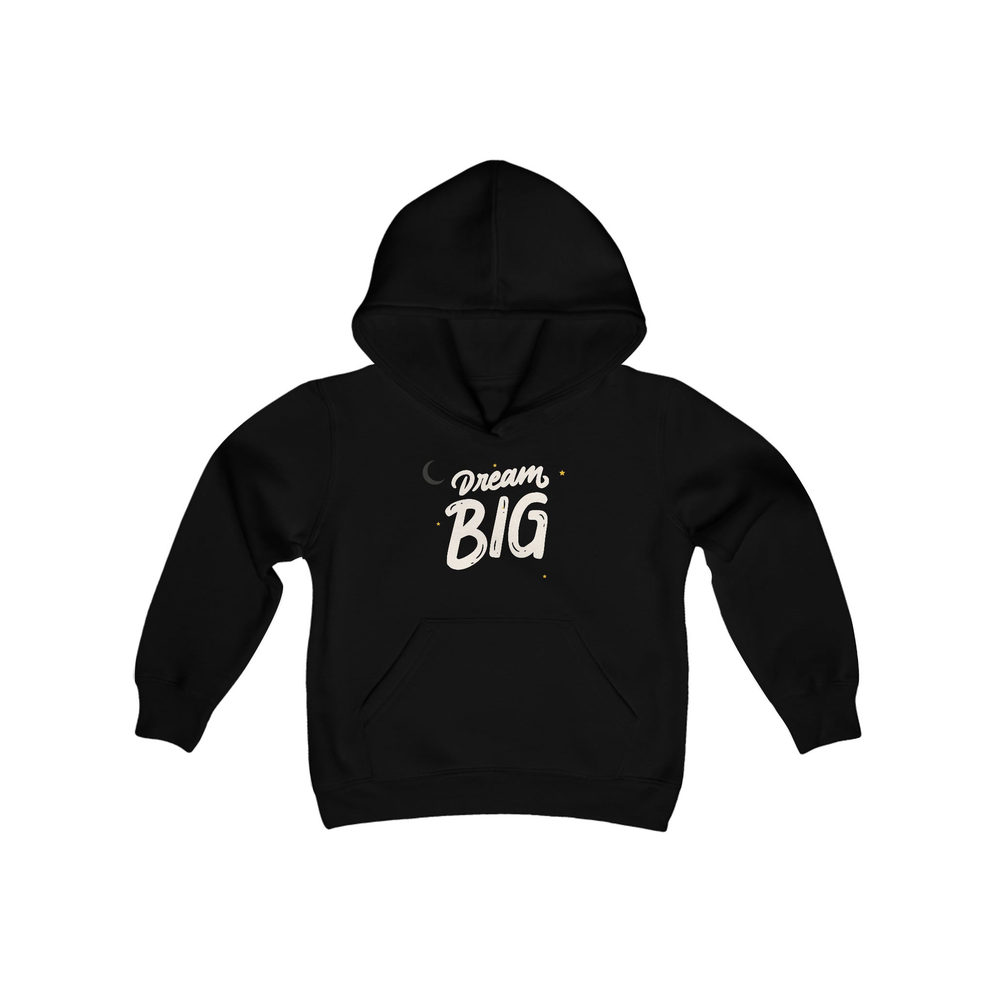Youth Unisex black Hoodie with Dream Big On front .