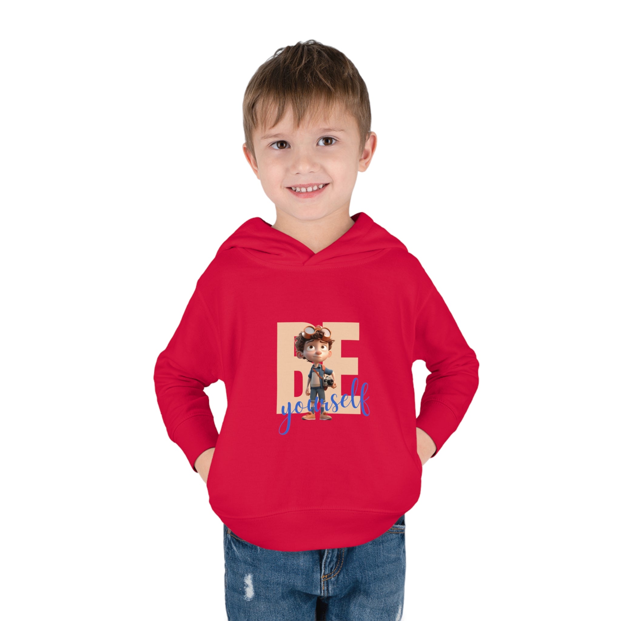 Toddler boy red hoodie " Be Yourself" Image on front