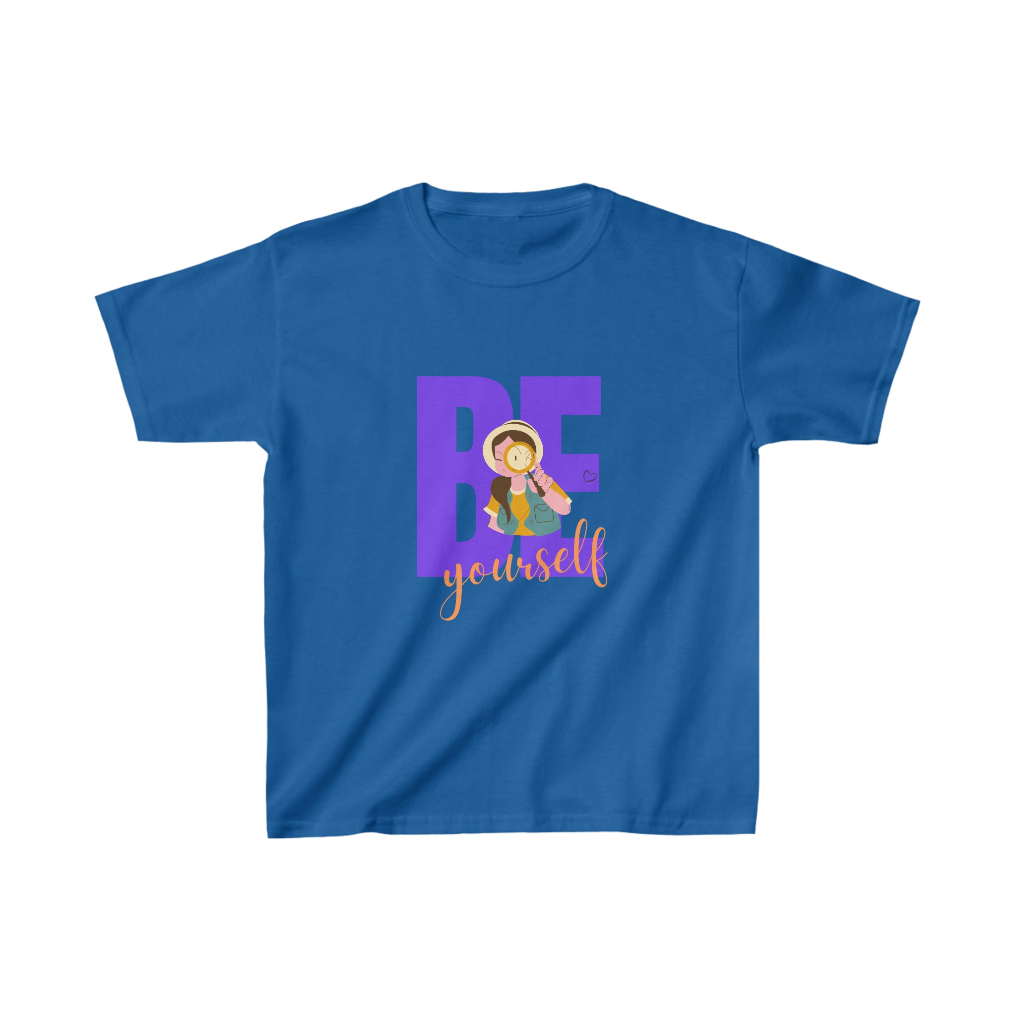 Youth Girls  turquoise T-Shirt with "Be Yourself" motivational graphic on front.