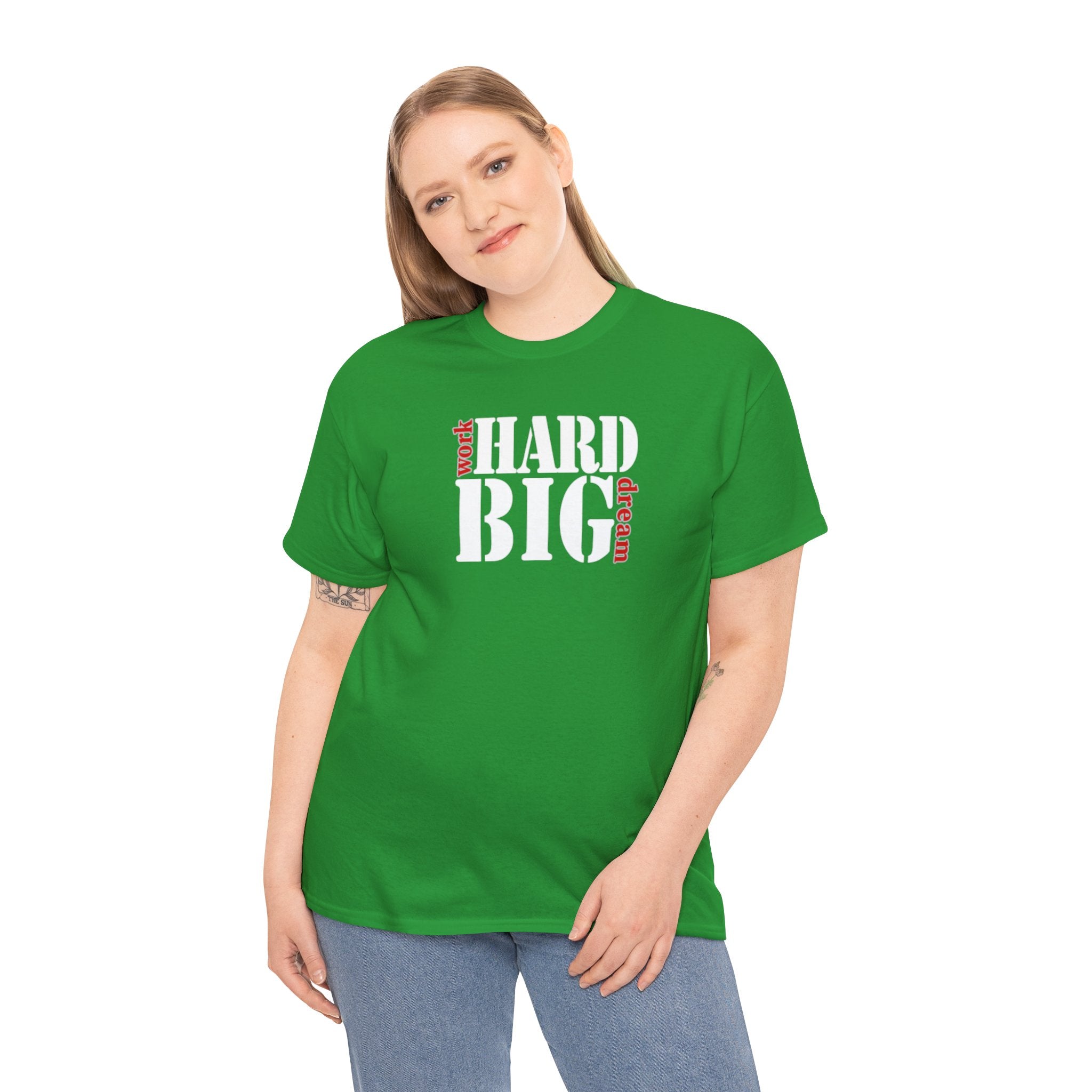 Work Hard Dream Big Unisex Heavy Cotton Tee