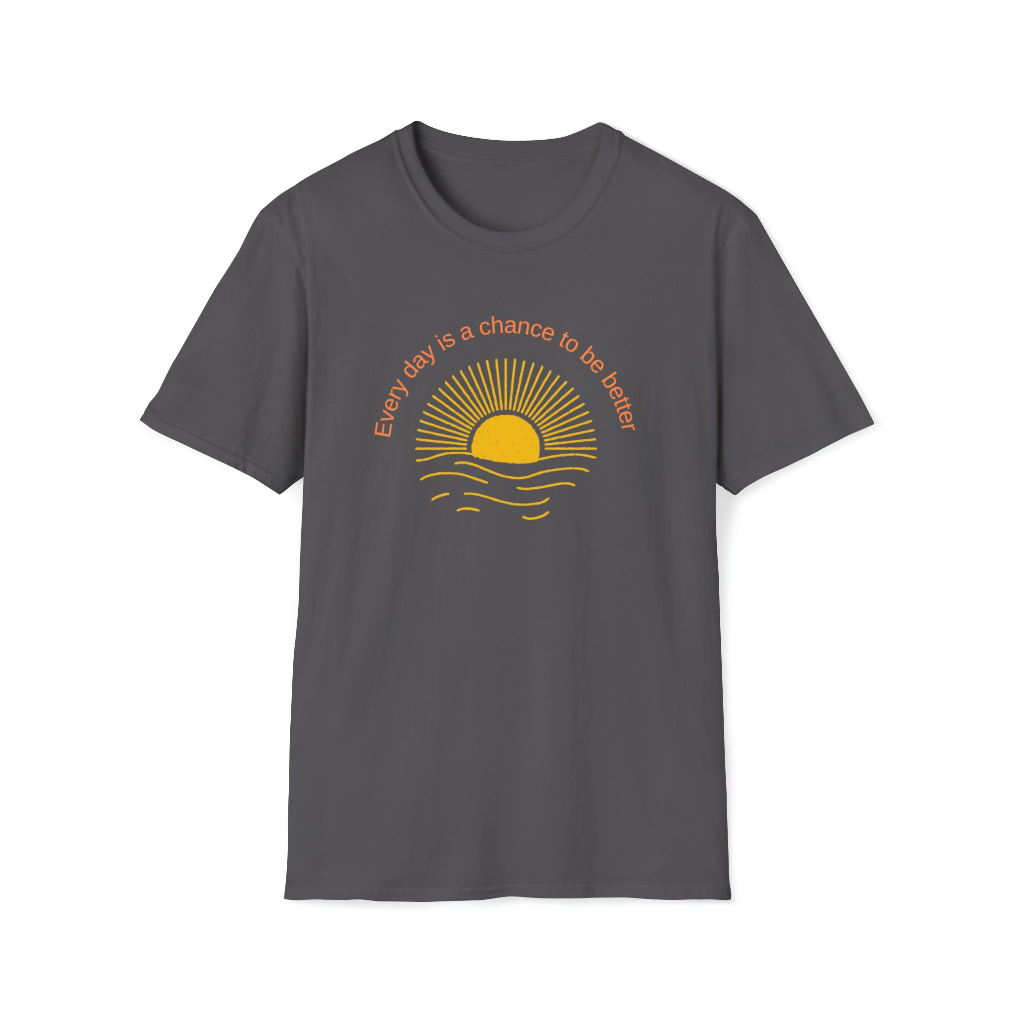 Adult Unisex Heather Indigo T-Shirt with Every Day is a chance to be better with Sun image on front
