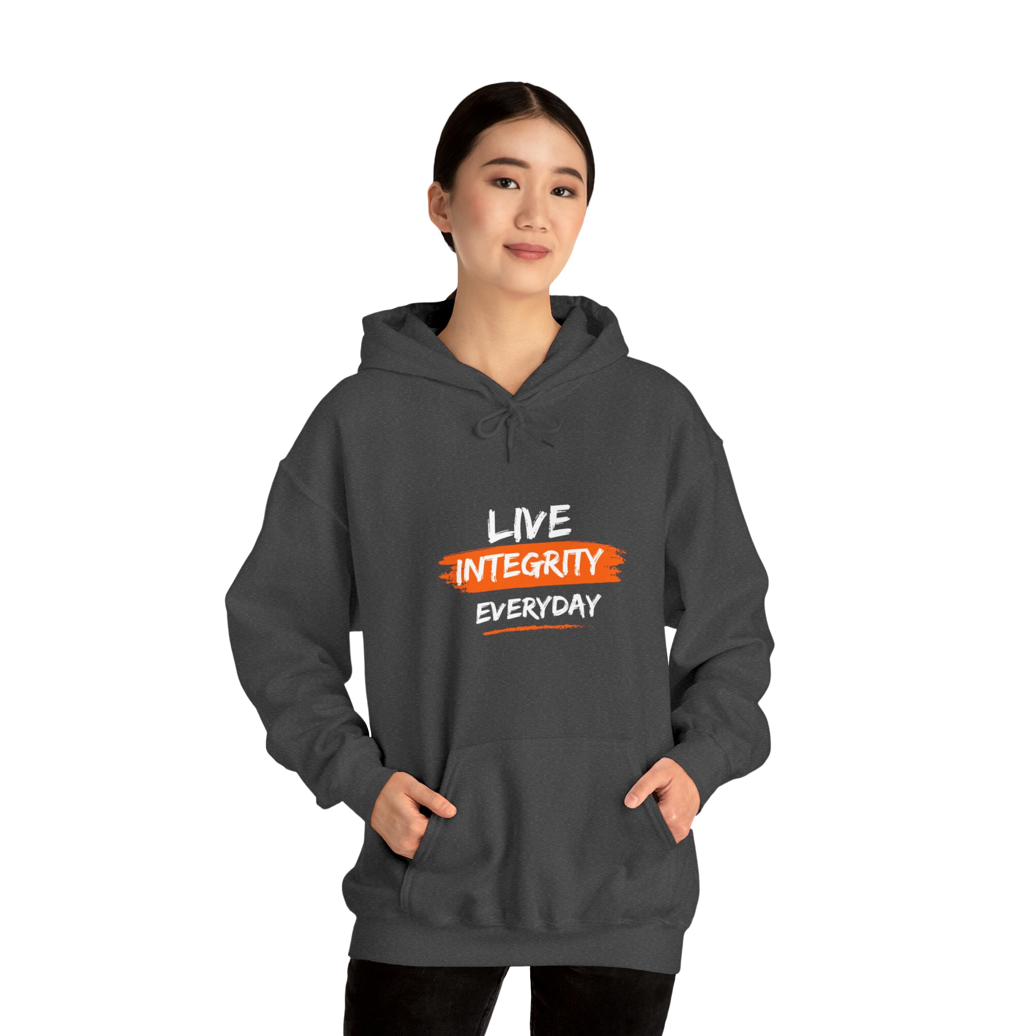 Adult women black hoodie " Live Integrity Everyday" inspired images