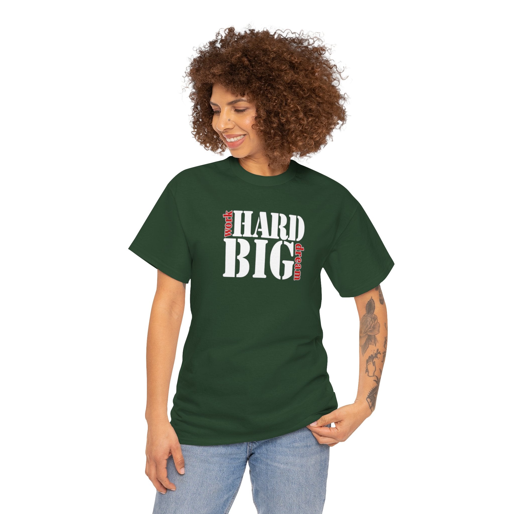 Work Hard Dream Big Unisex Heavy Cotton Tee