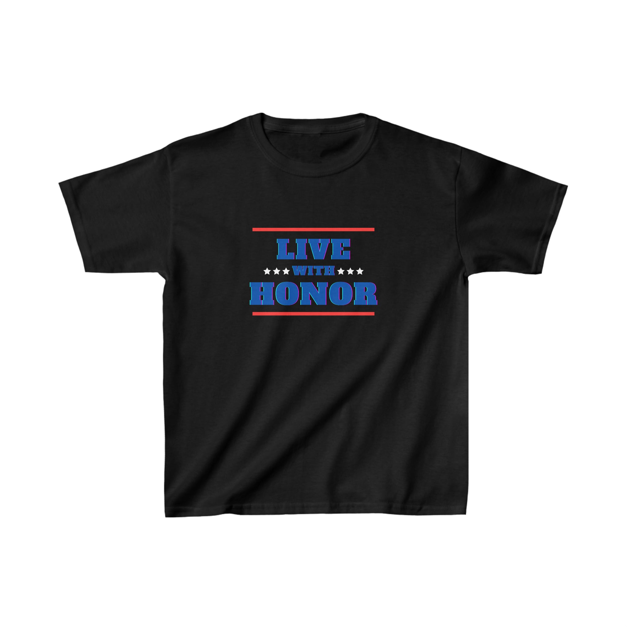 Youth unisex  black T-Shirt " Live With Honor" inspired images