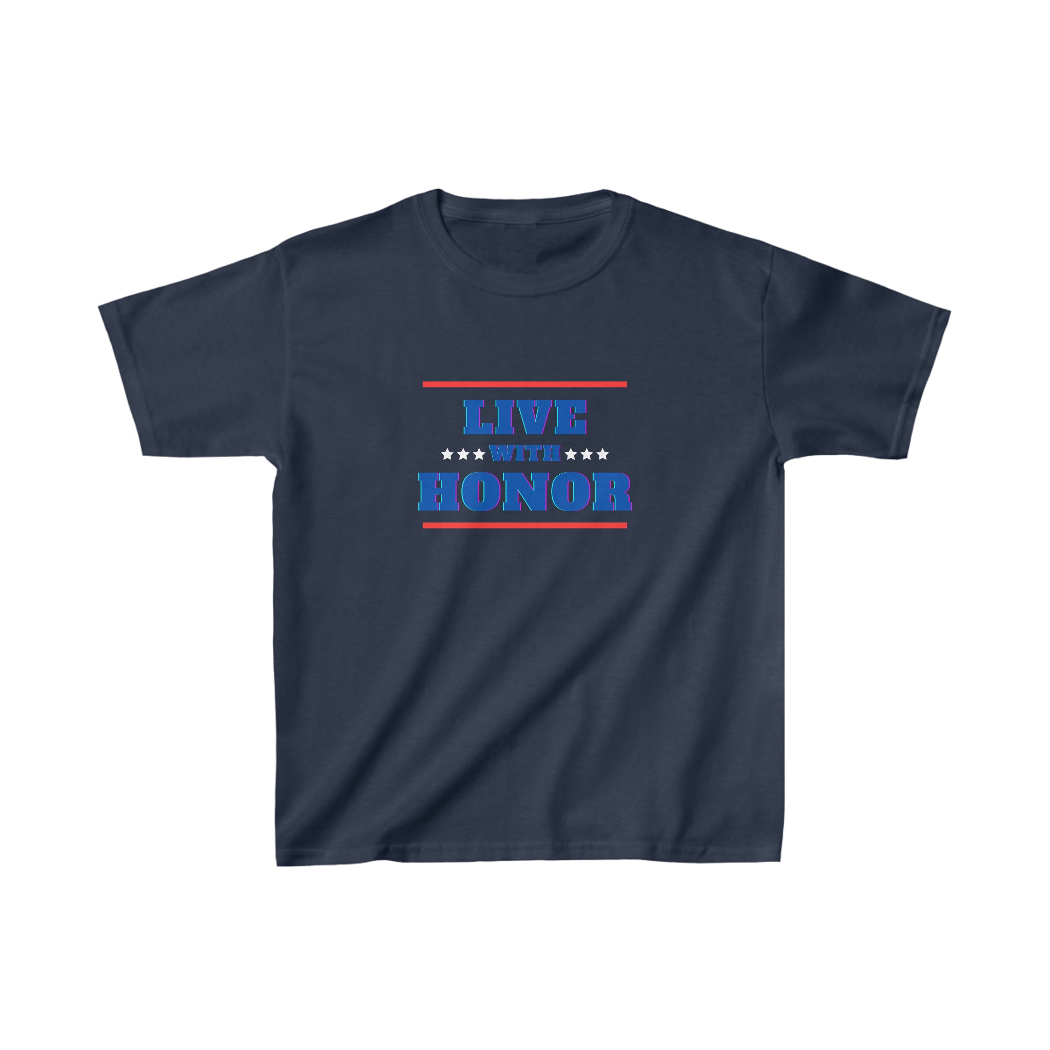 Youth unisex navy  T-Shirt " Live With Honor" inspired images