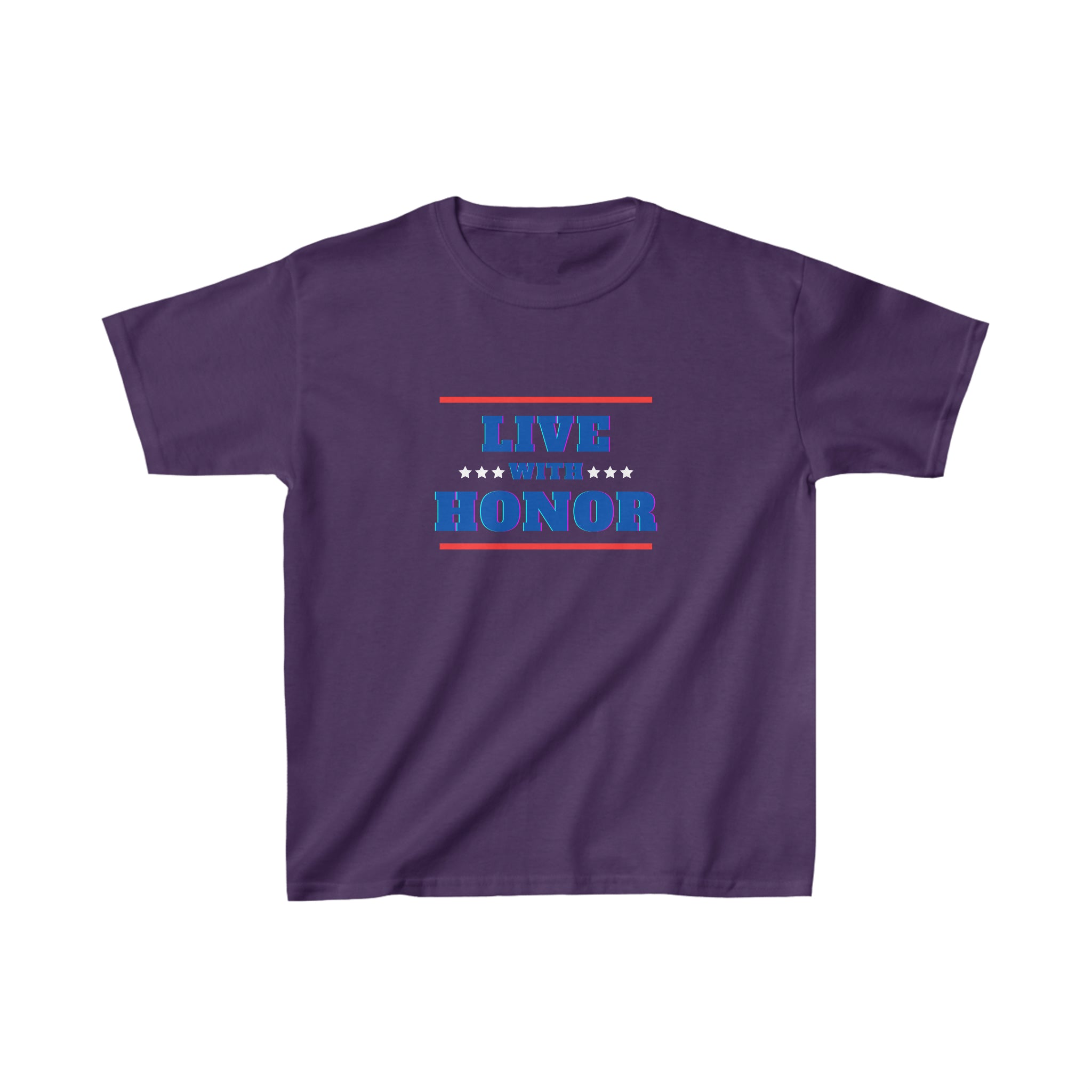 Youth unisex purple  T-Shirt " Live With Honor" inspired images