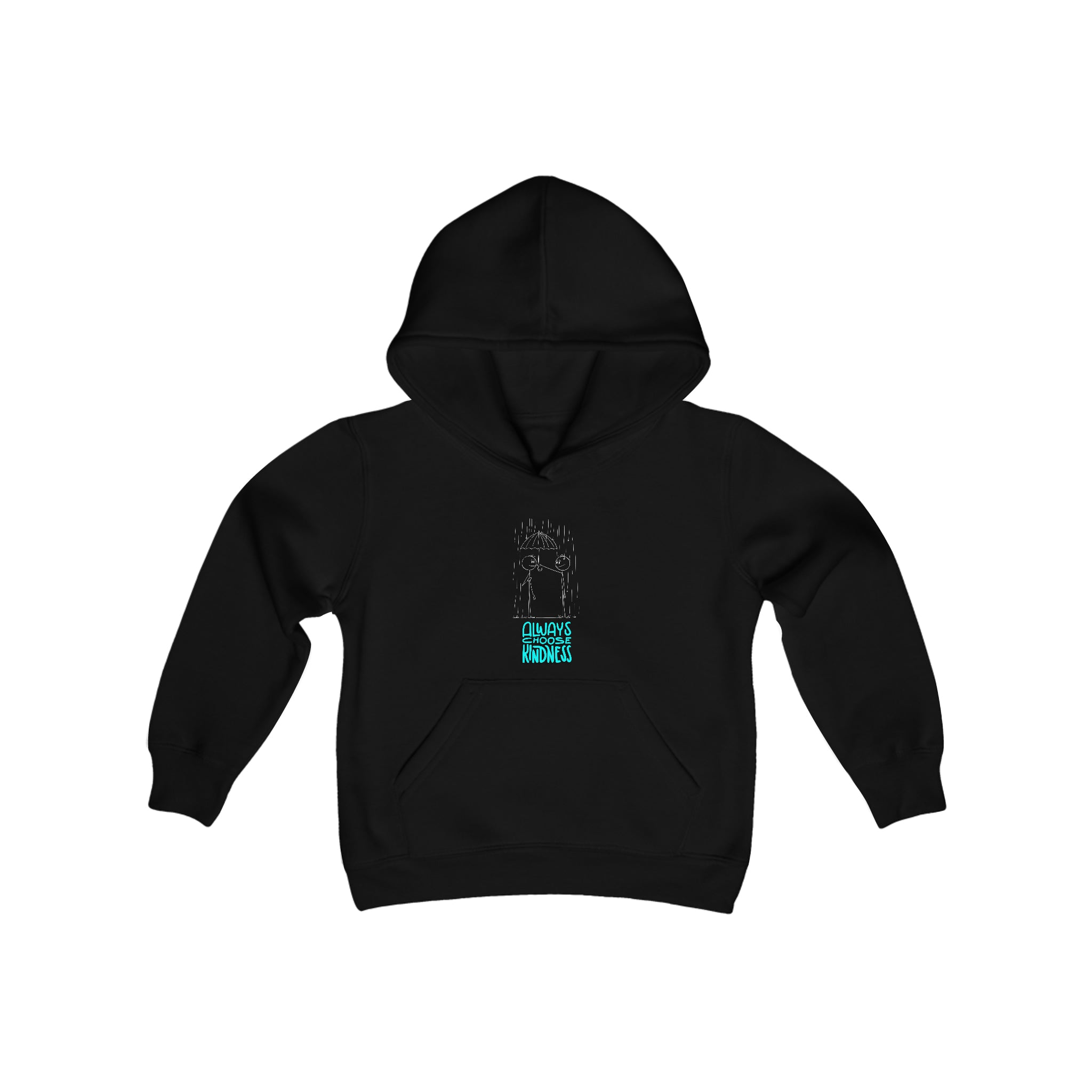 Youth Unisex black hoodie with " Always Choose Kindness" inspired graphic on front.