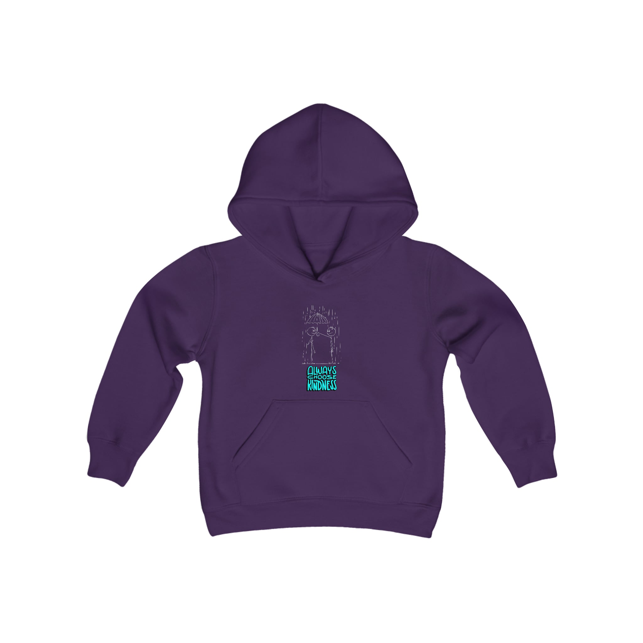 Youth Unisex purple  hoodie with " Always Choose Kindness" inspired graphic on front.
