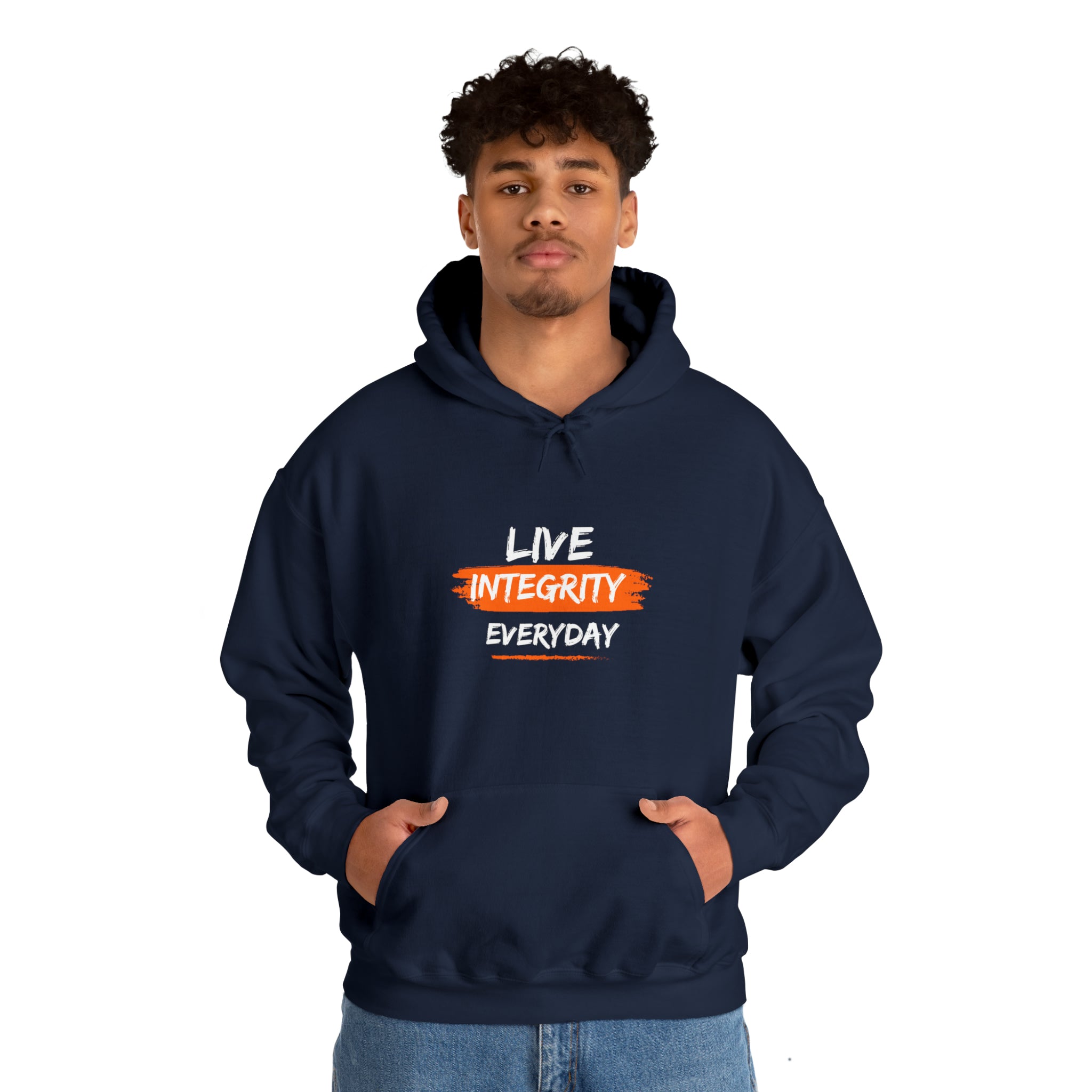 Adult women navy hoodie " Live Integrity Everyday" inspired images