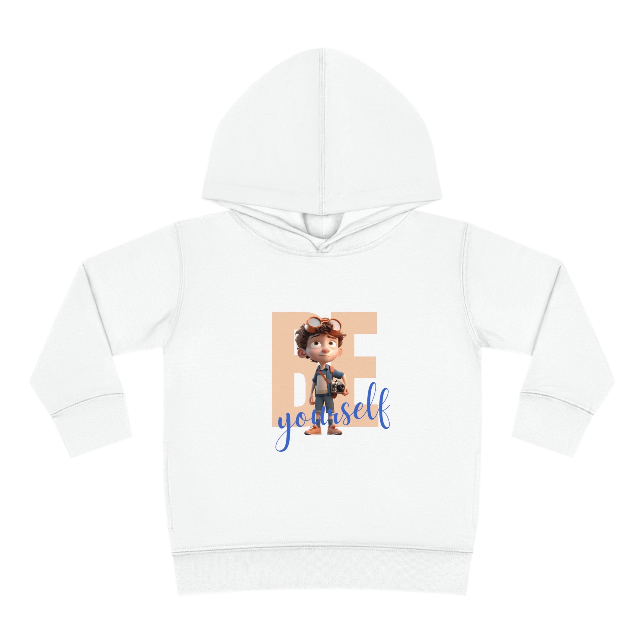 Toddler boy white hoodie " Be Yourself" Image on front