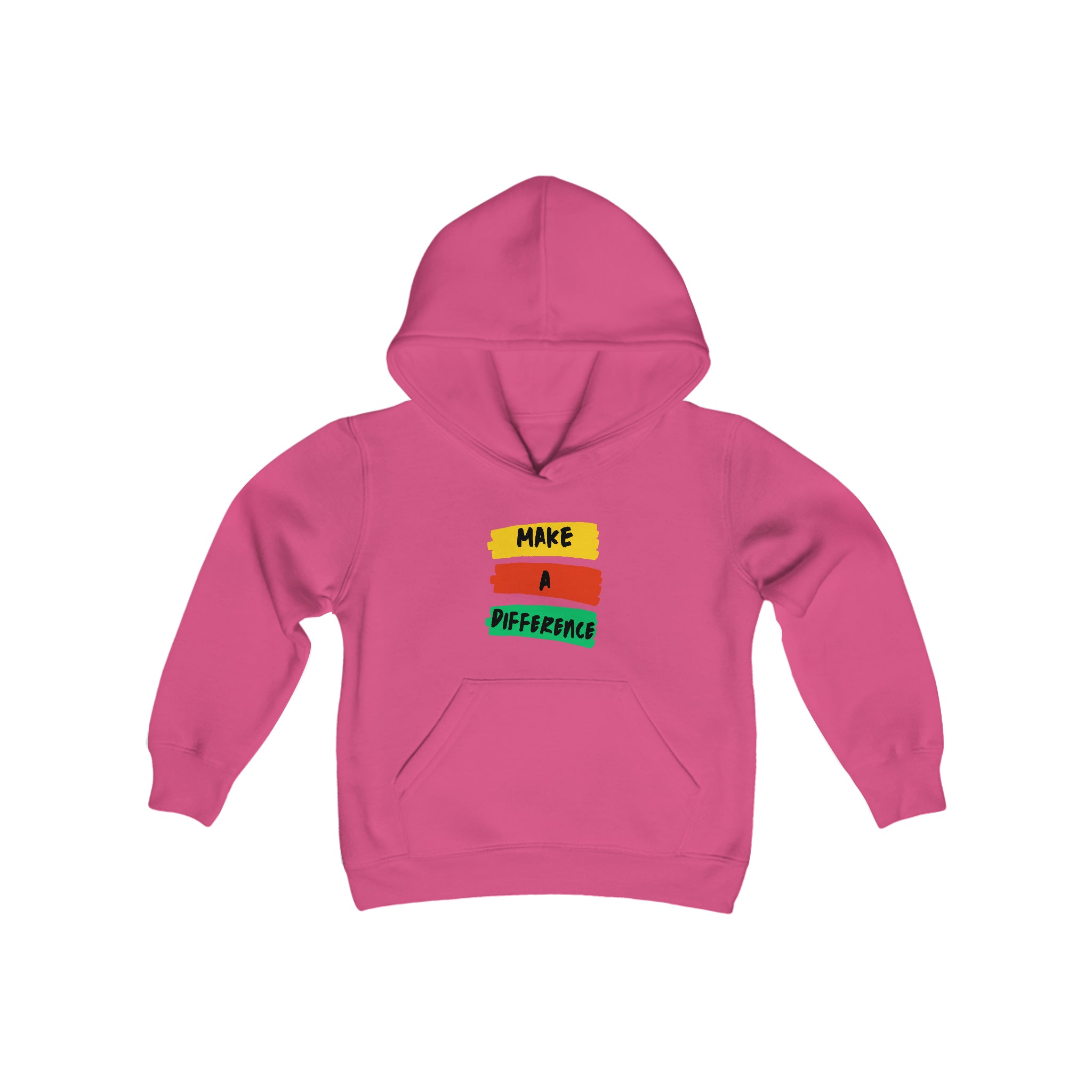 Youth unisex helicion hoodie " Make A Difference" inspired images.