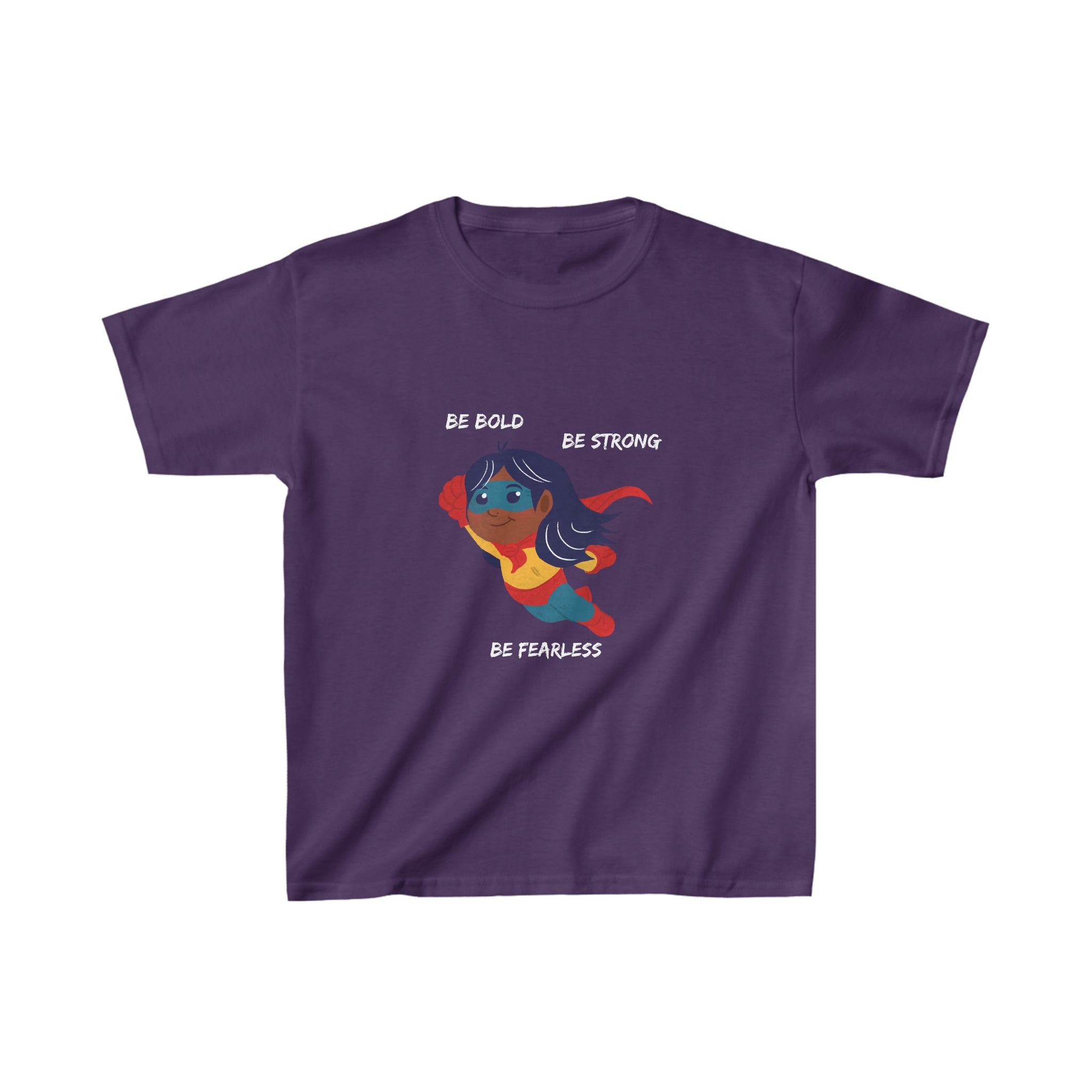 Youth Girl purple " Be Bold Be Strong Be Fearless" motivational graphic T-Shirt