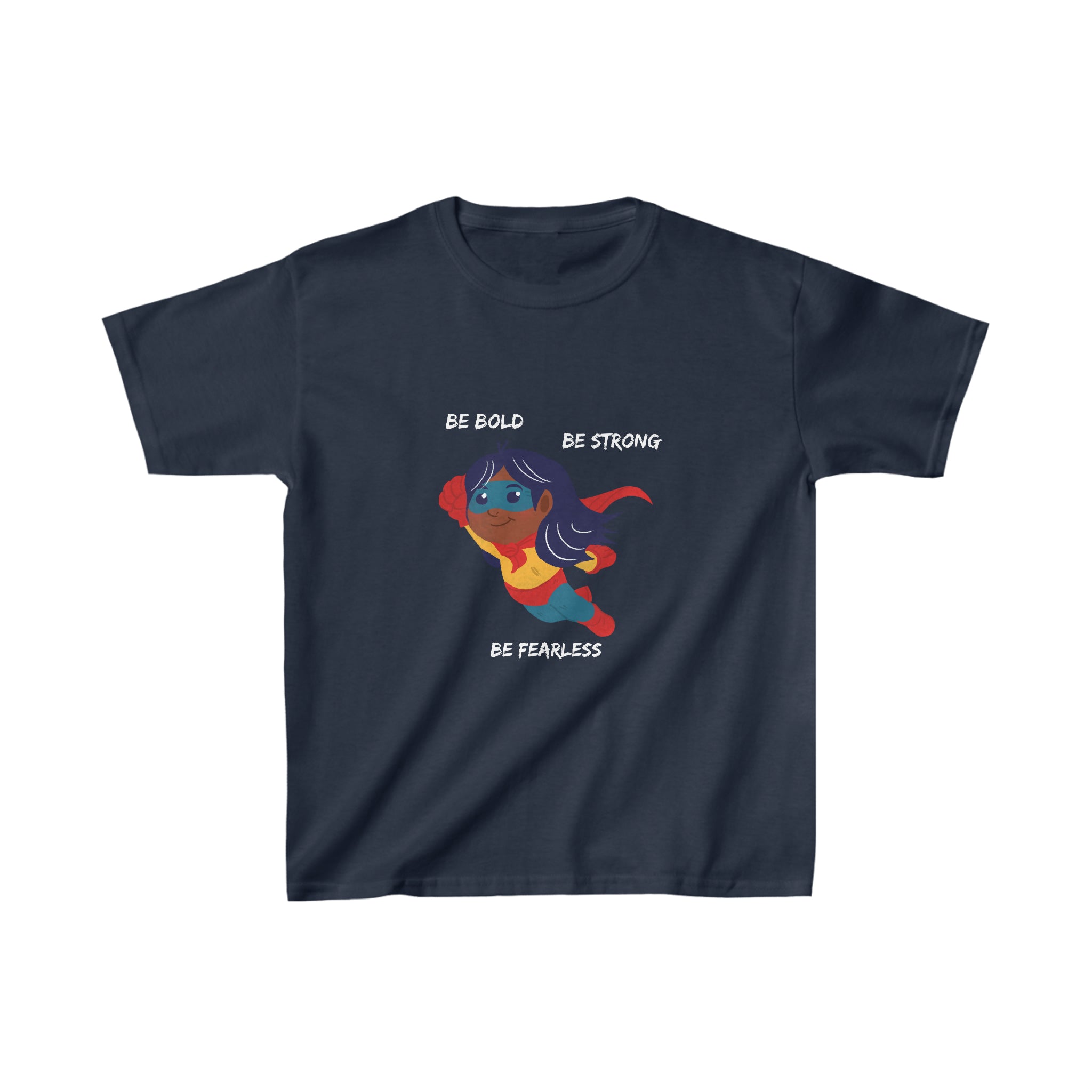 Youth Girl navy " Be Bold Be Strong Be Fearless" motivational graphic T-Shirt