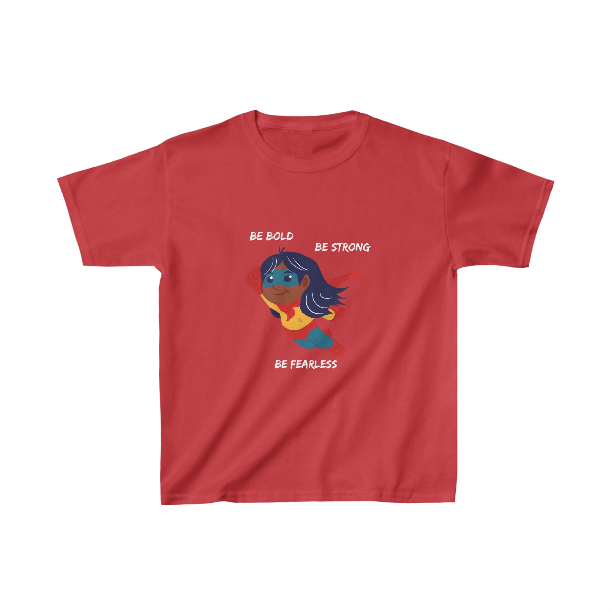 Youth Girl red " Be Bold Be Strong Be Fearless" motivational graphic T-Shirt