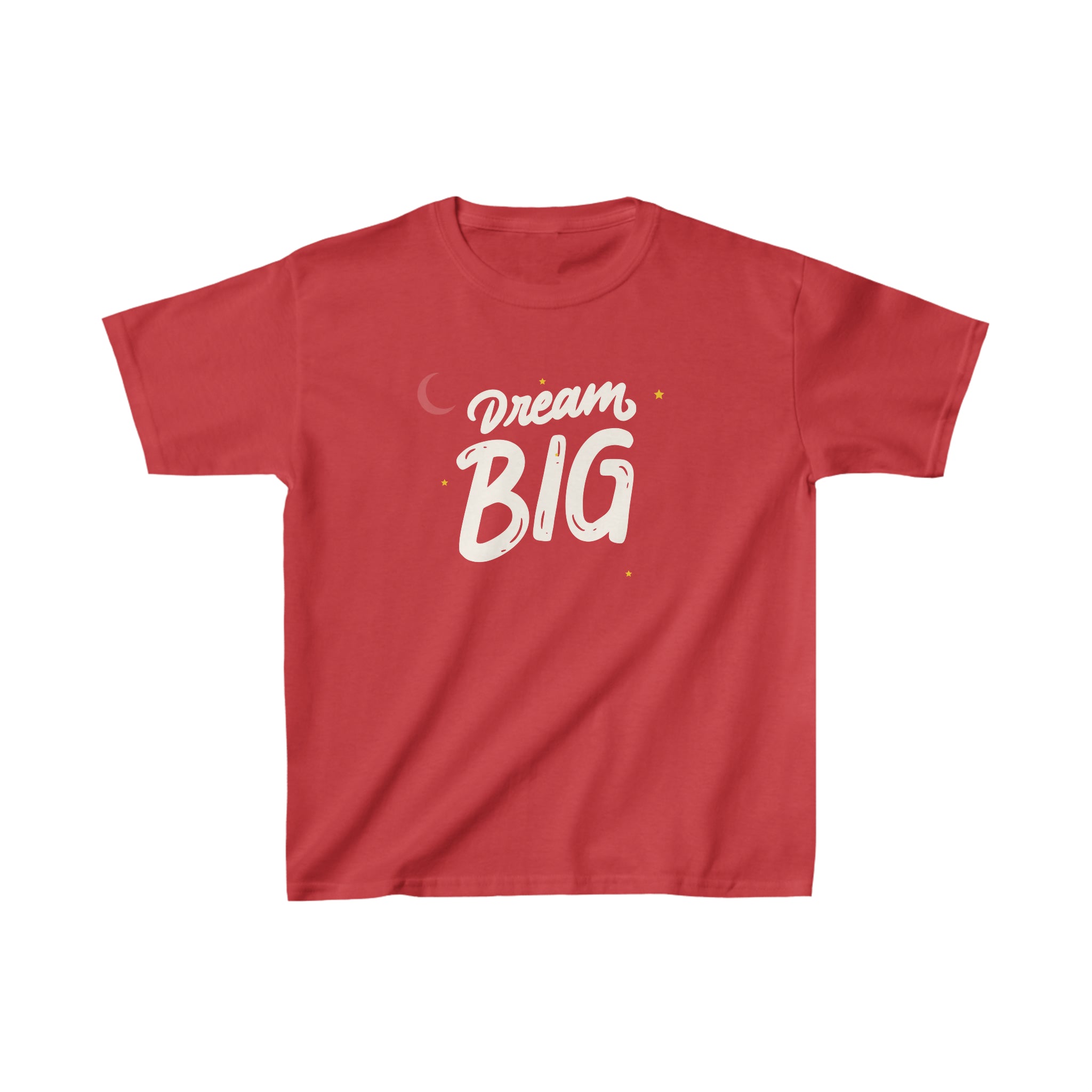 Youth Unisex Red T-Shirt with Dream Big on front.