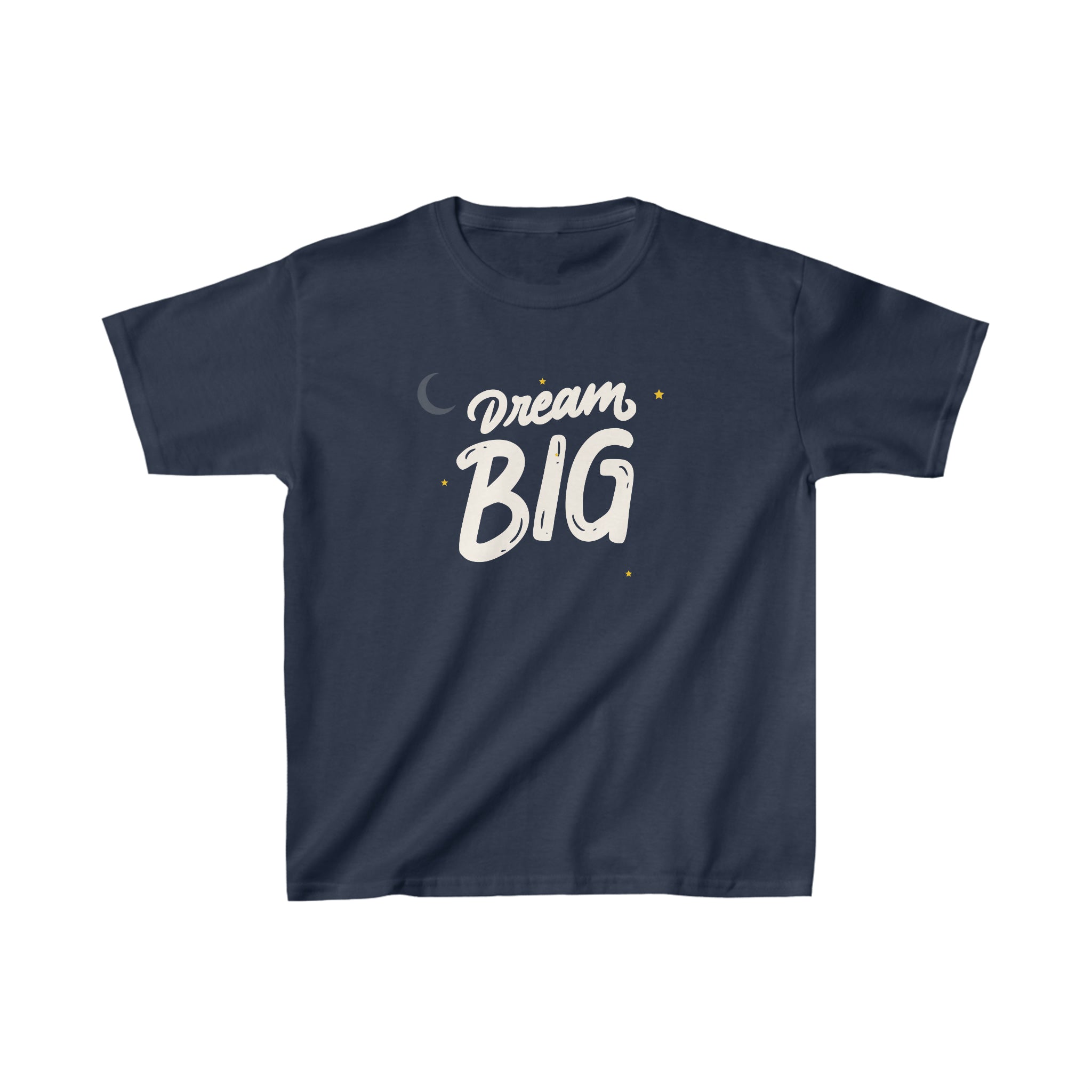 Youth Unisex Navy  T-Shirt with Dream Big on front.