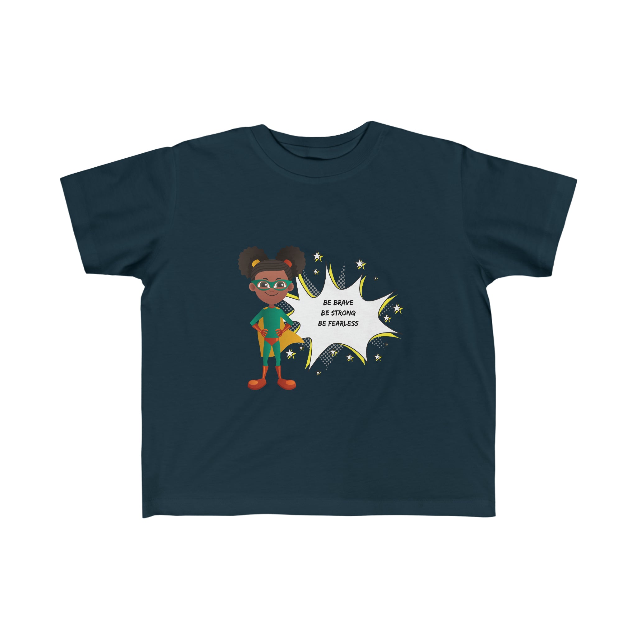 Toddler Girls royal "Be Bold Be Strong Be Fearless " Superhero inspired T-Shirt