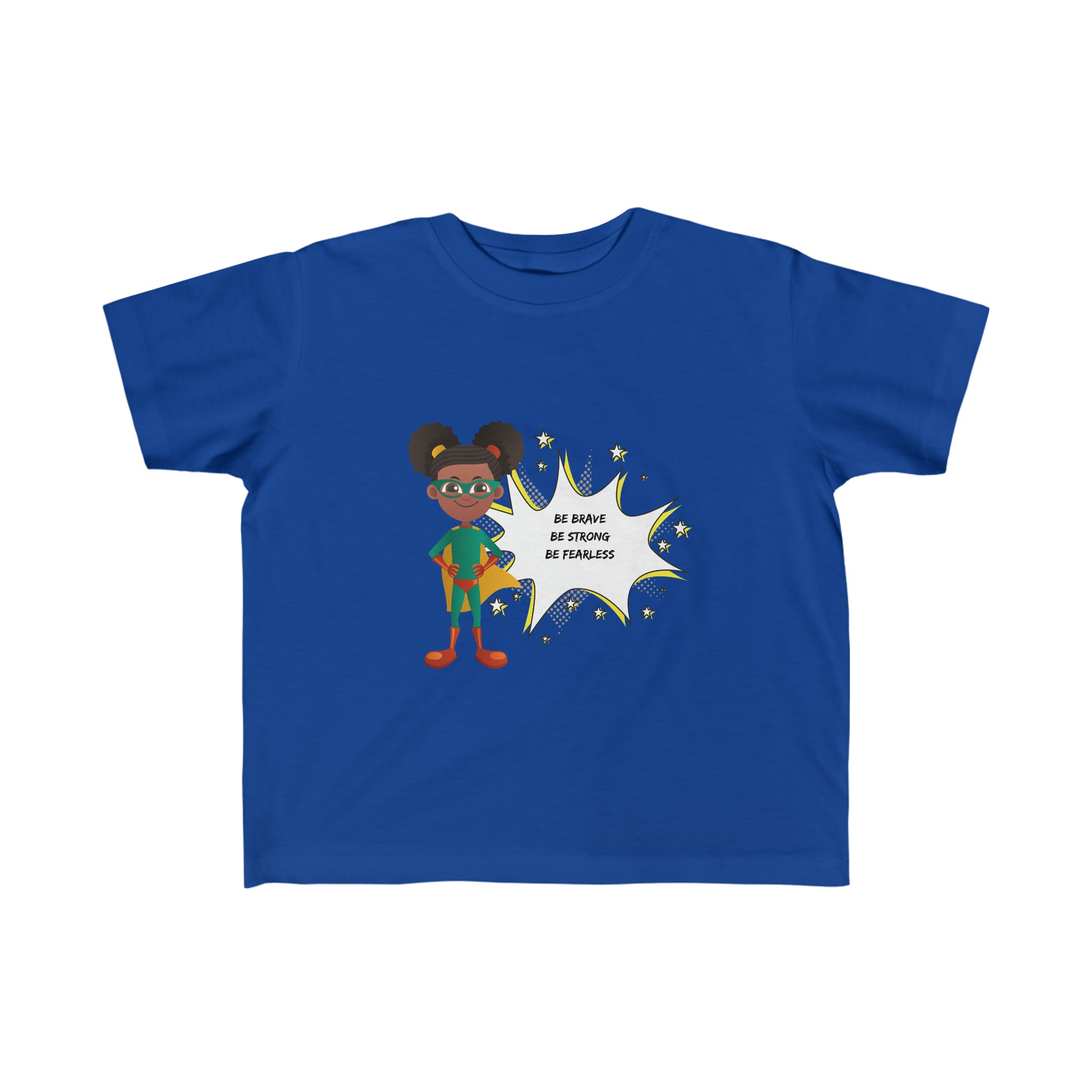 Toddler Girls royal "Be Bold Be Strong Be Fearless " Superhero inspired T-Shirt