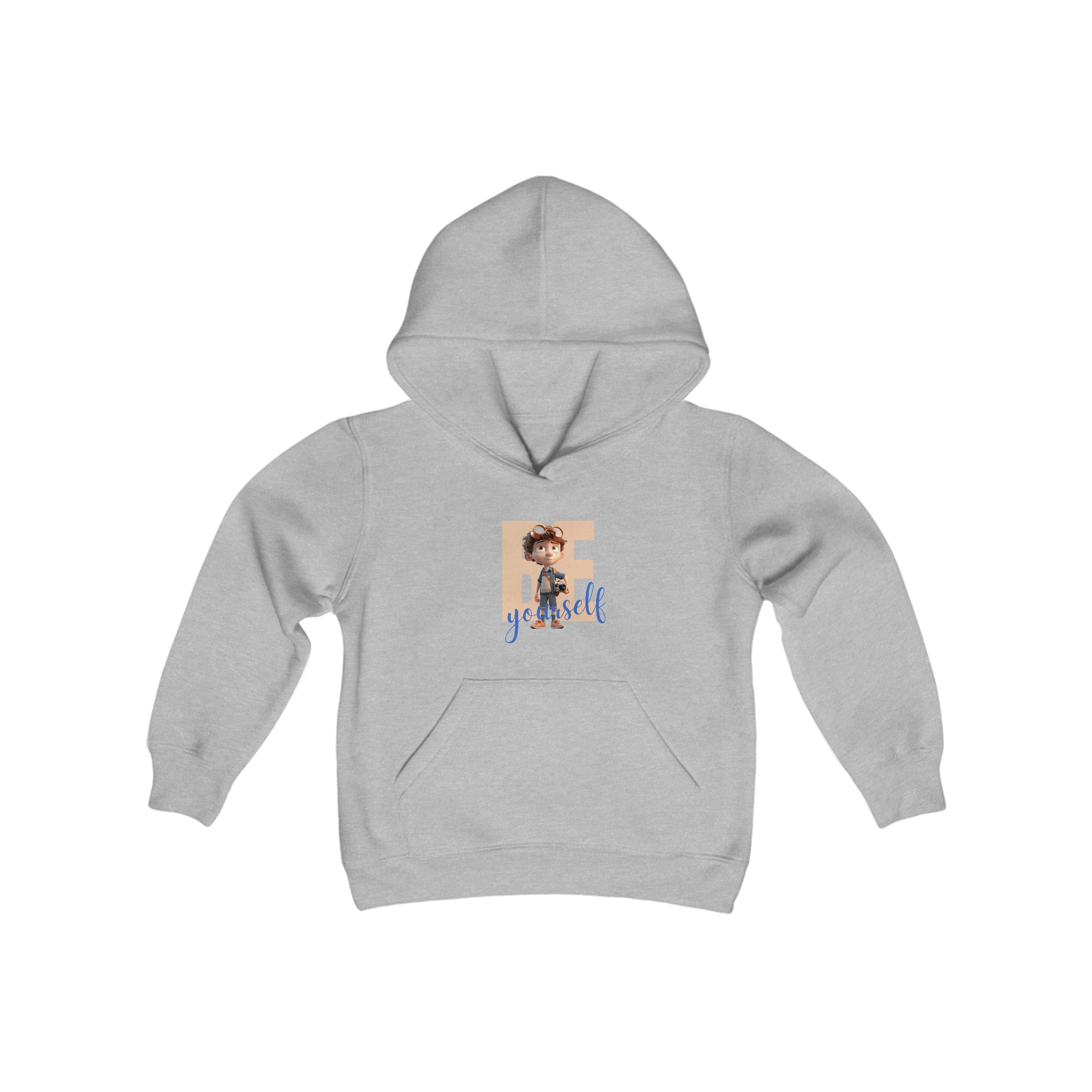 Youth Boy sports grey sweatshirt with " BE Yourself" Graphic on front