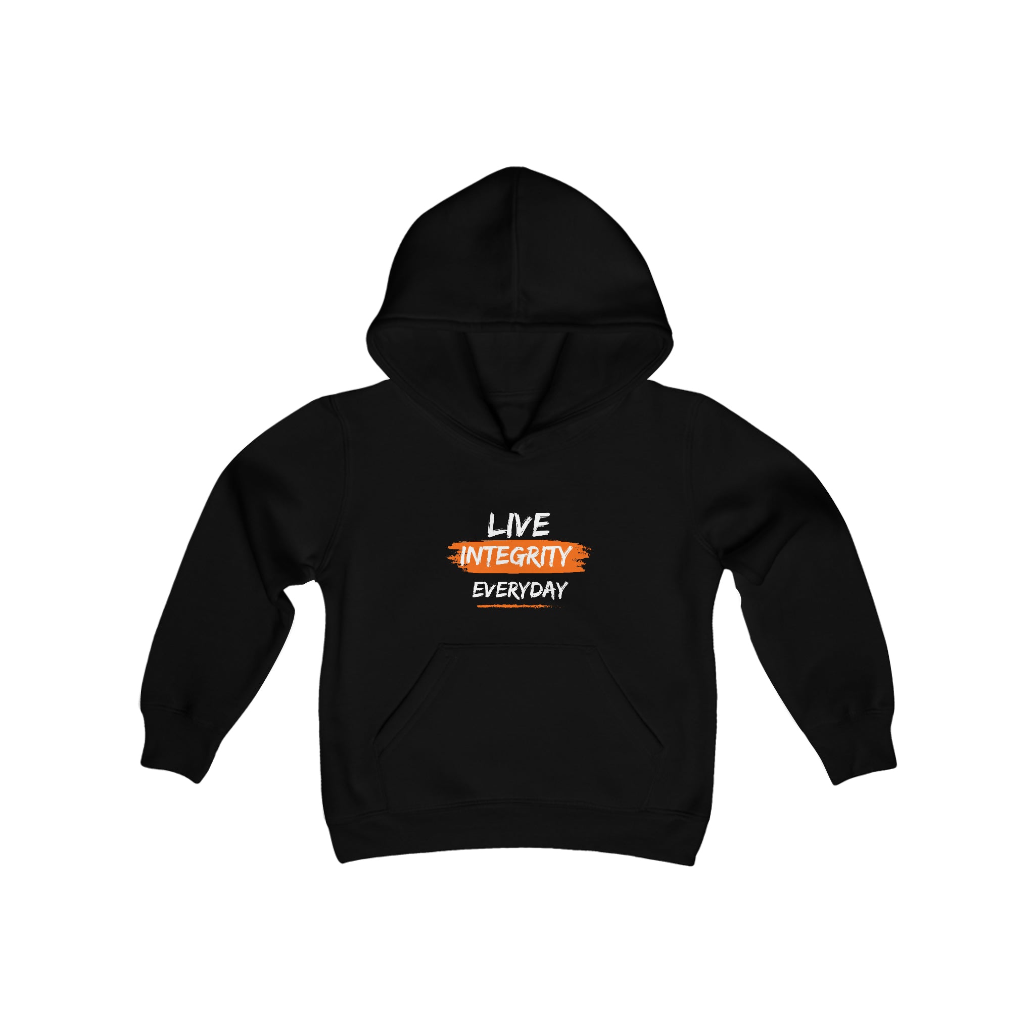Youth unisex black hoodie " Live Integrity Everyday" inspired images