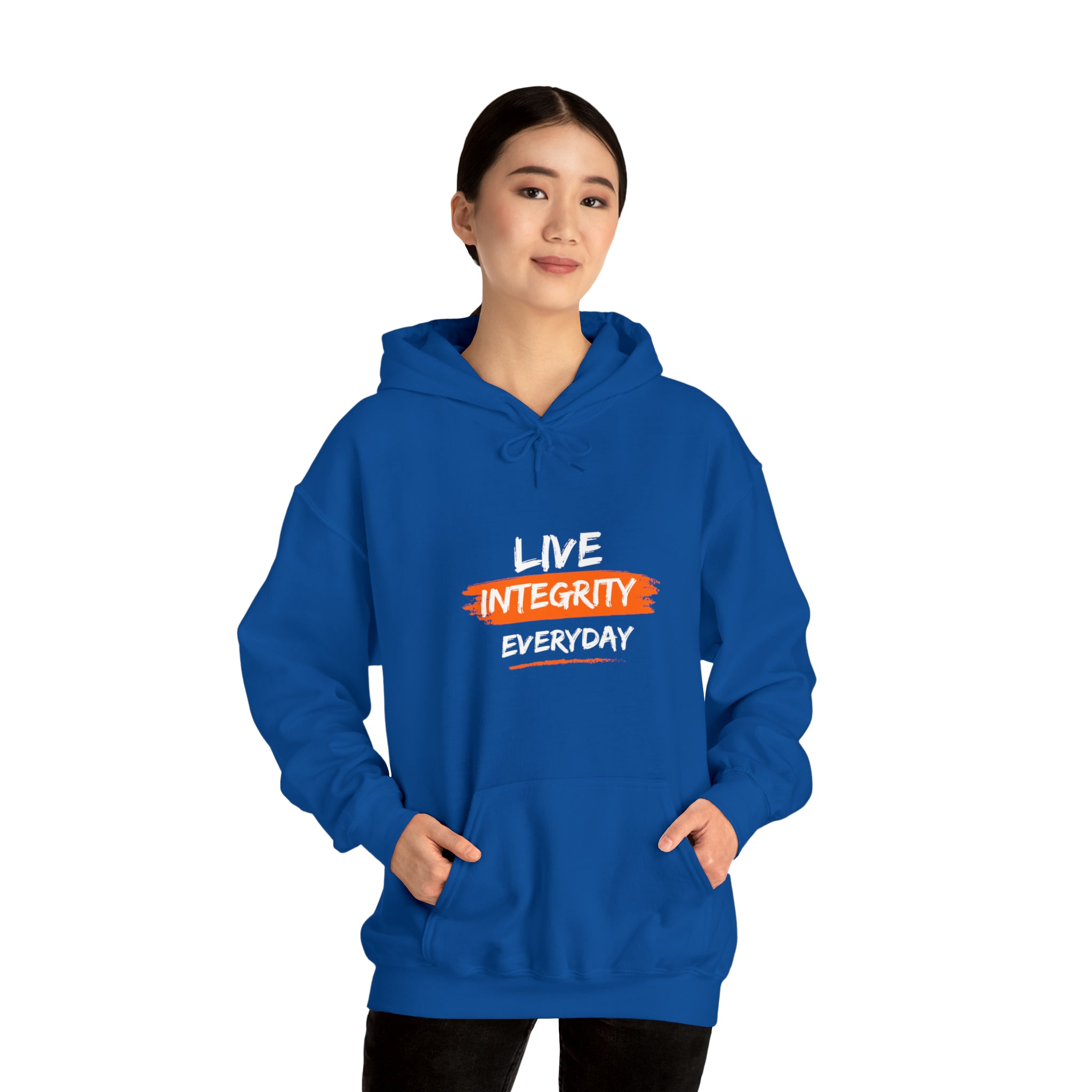 Adult women royal  hoodie " Live Integrity Everyday" inspired images