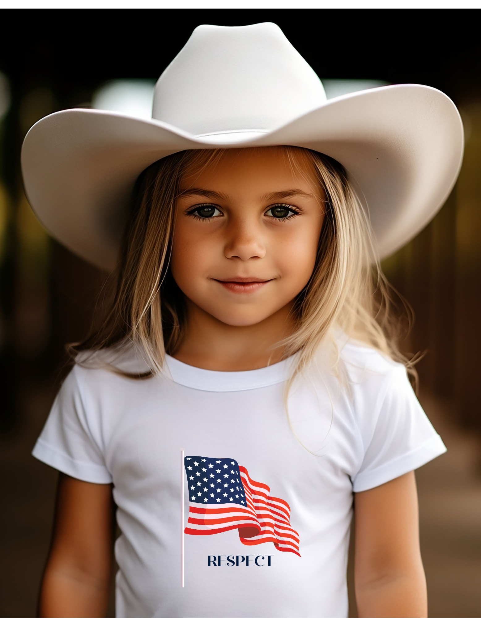 USA Honor Respect American Rustic Flag Youth Unisex T-Shirt