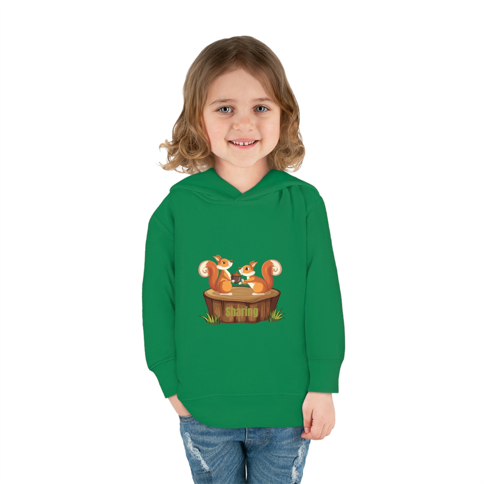 Child Model, Kelly Green, Sharing Toddler Hoodie
