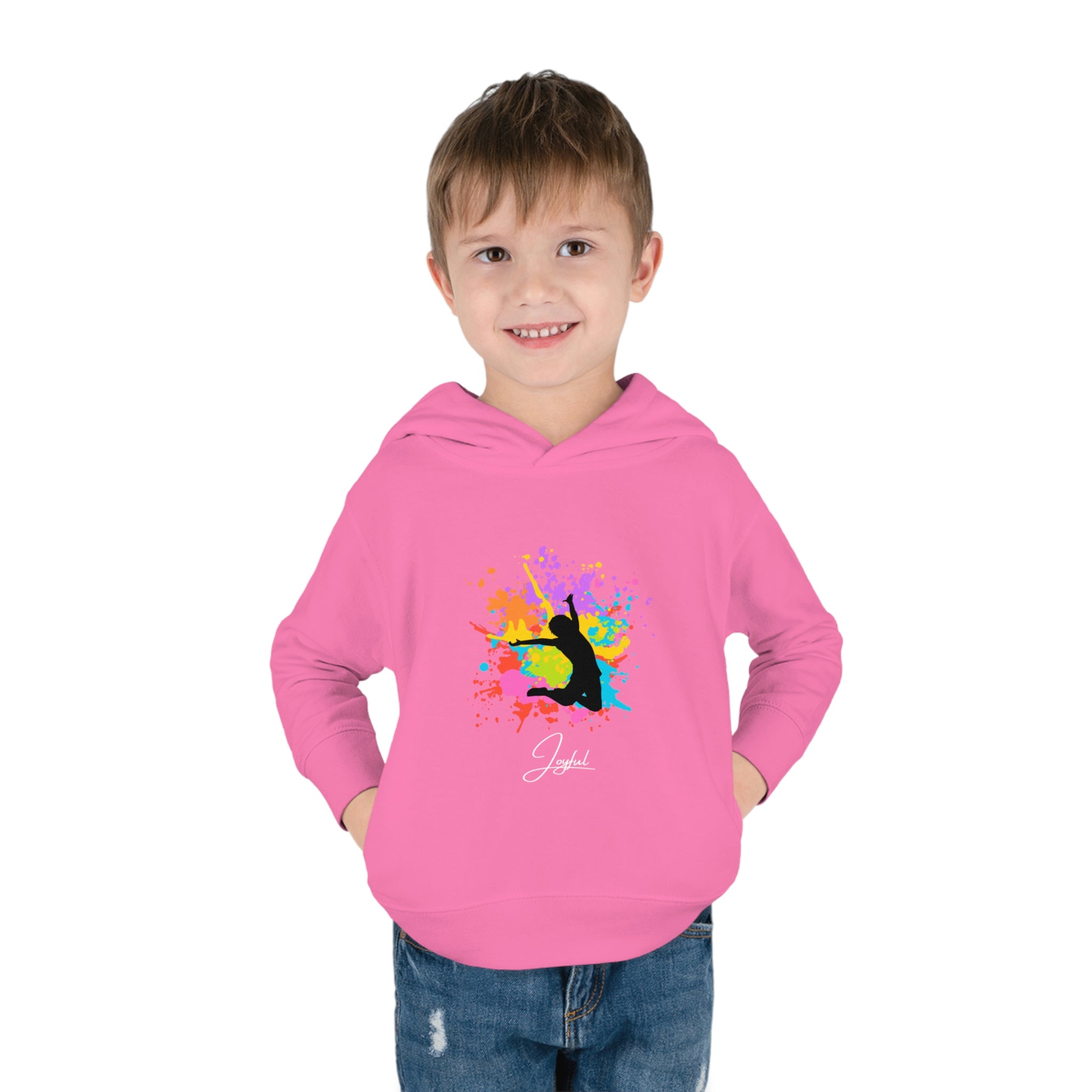 Child Model, Raspberry Joyful Toddlers Unisex Hoodie