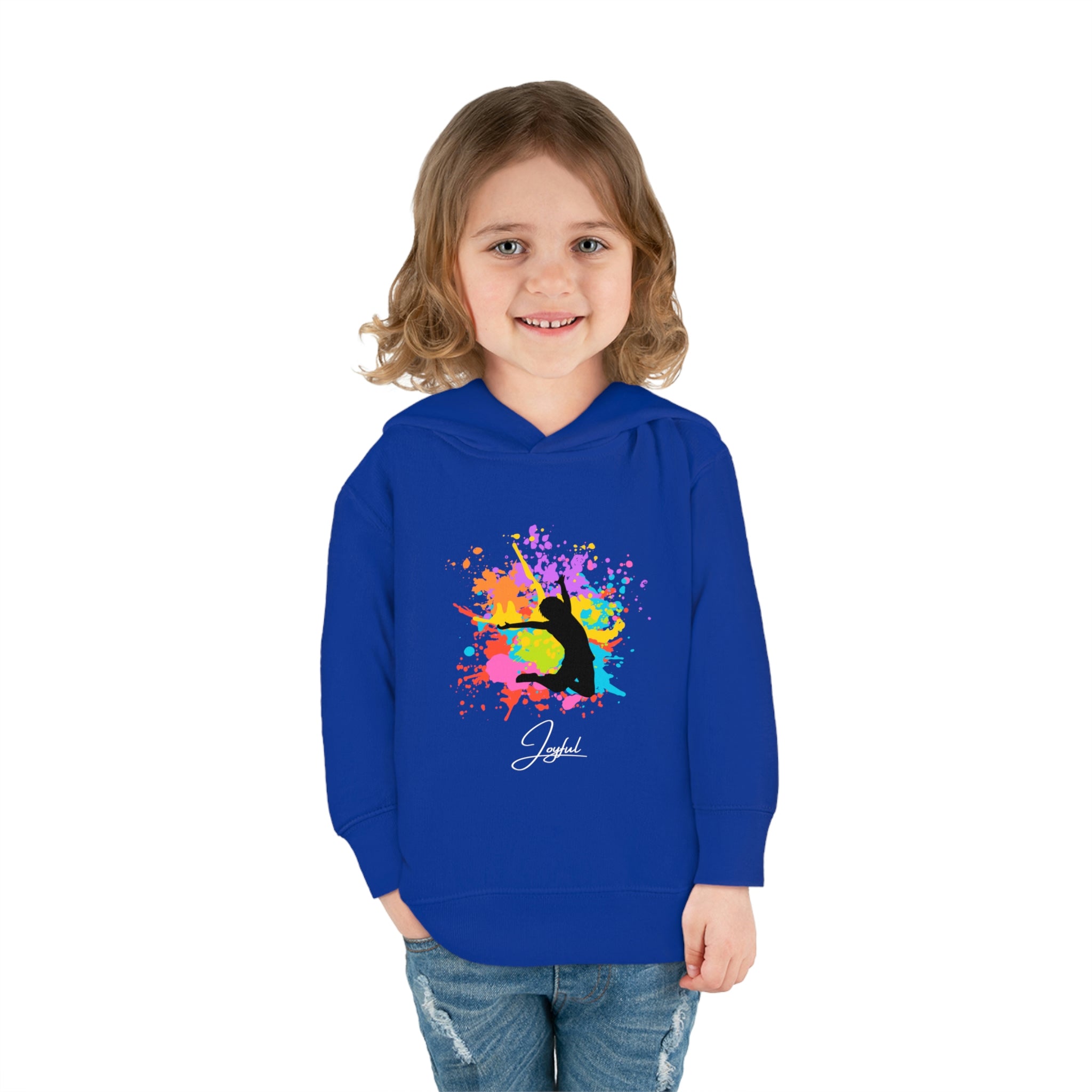 Child Model, Vintage Royal Joyful Toddlers Unisex Hoodie