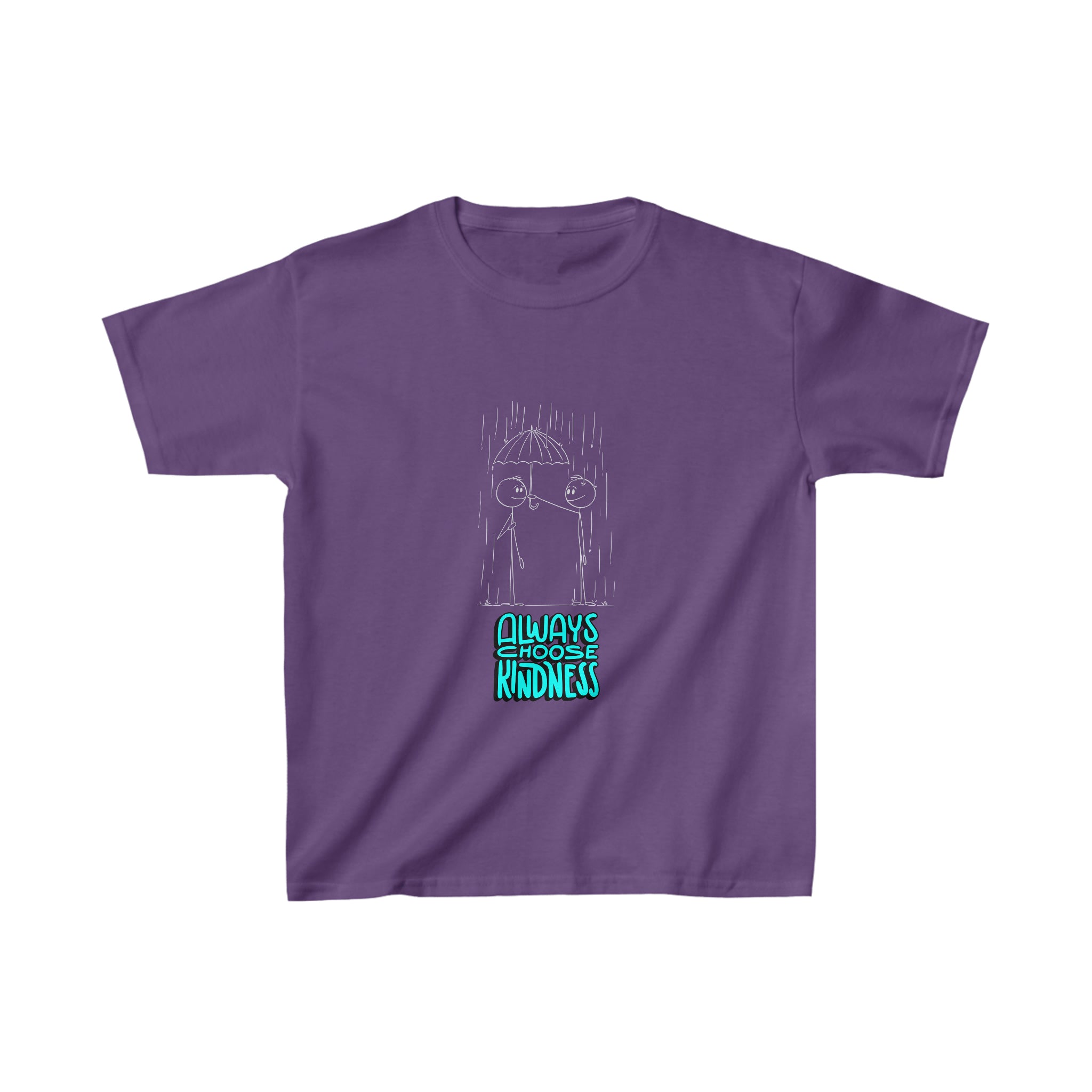 Youth Unisex Purple T-Shirt with  Always Choose Kindness images.