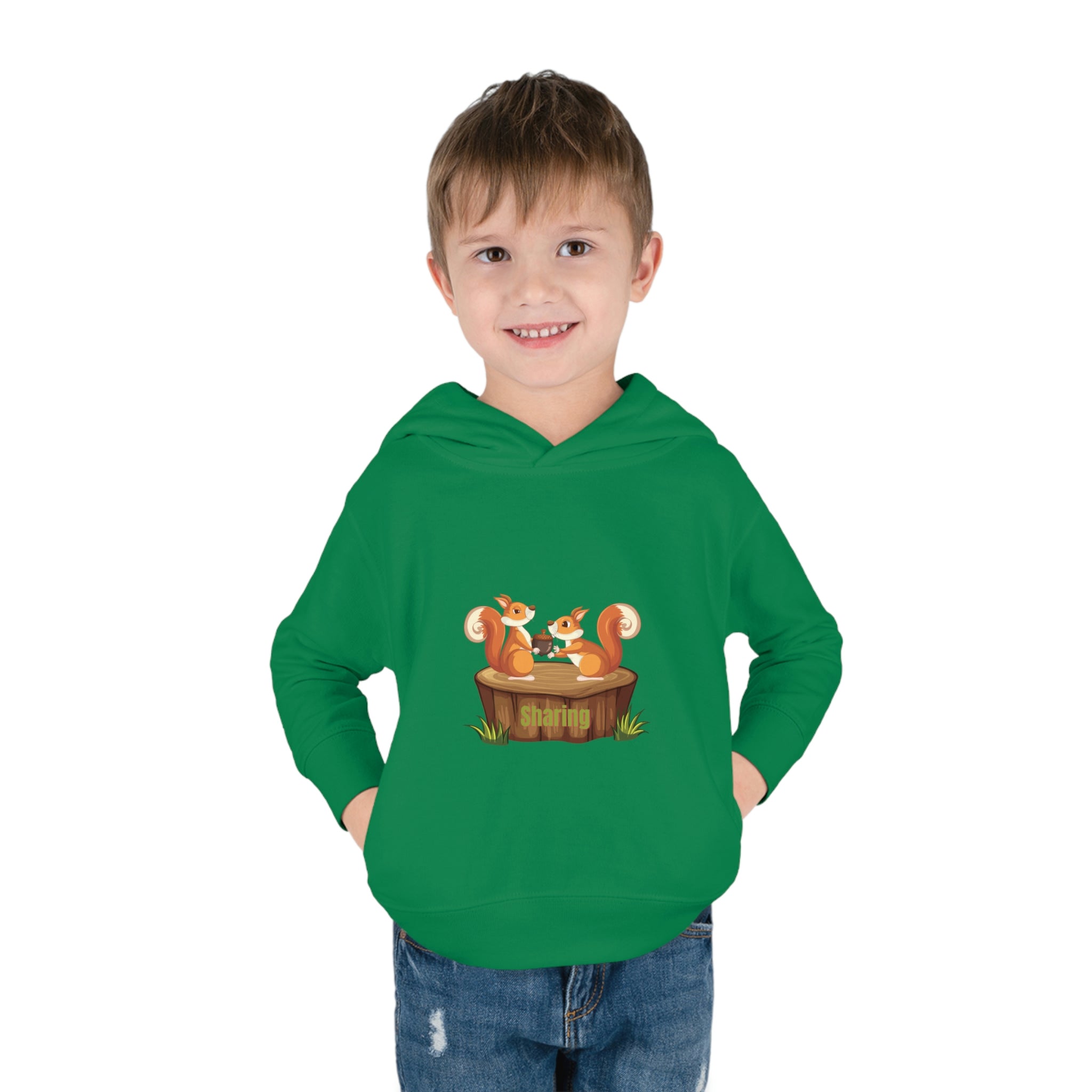 Child Model, Kelly Green, Sharing Toddler Hoodie