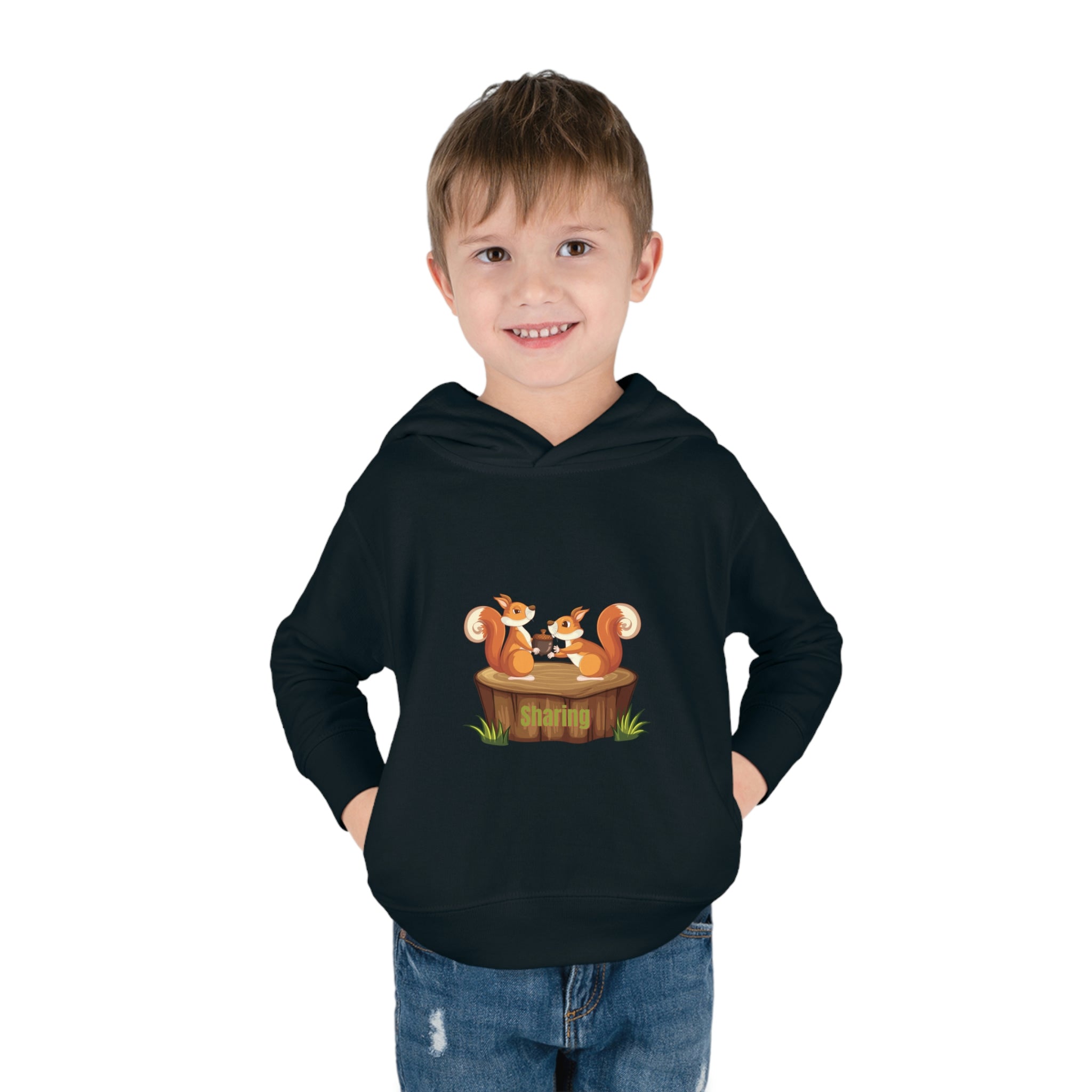 Child Model, Black, Sharing Toddler Hoodie