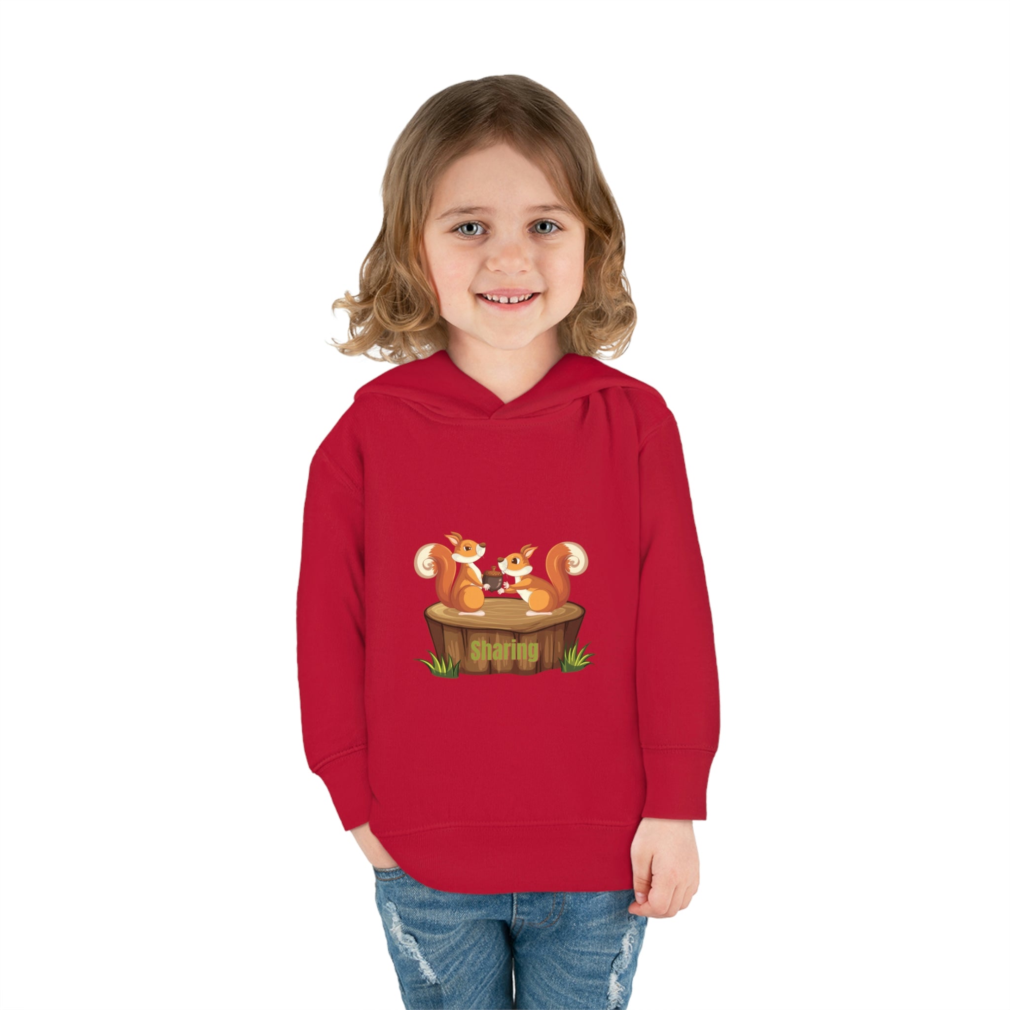 Child Model, Vintage Red, Sharing Toddler Hoodie