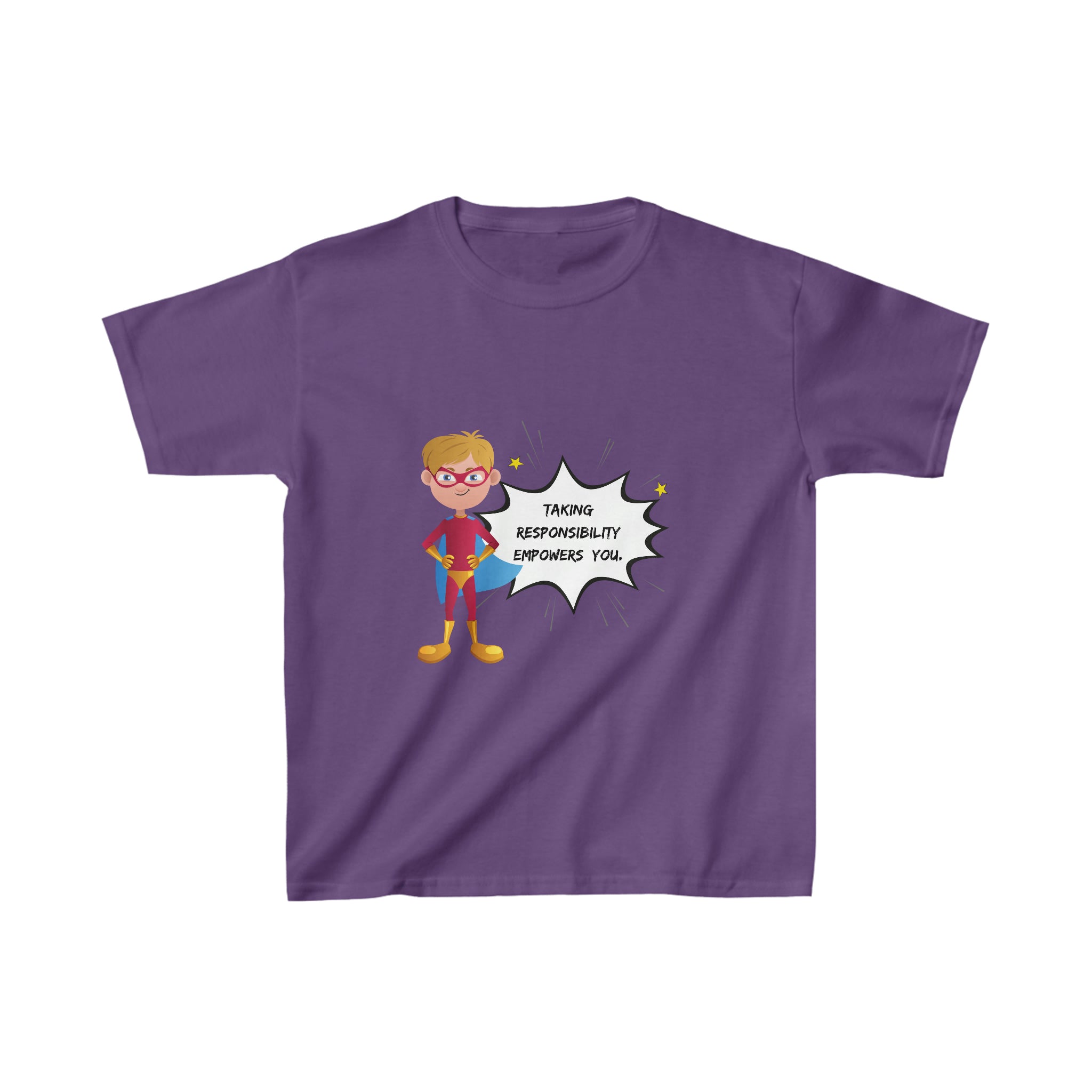Purple, Taking Responsibility Empowers You Superhero T-Shirt