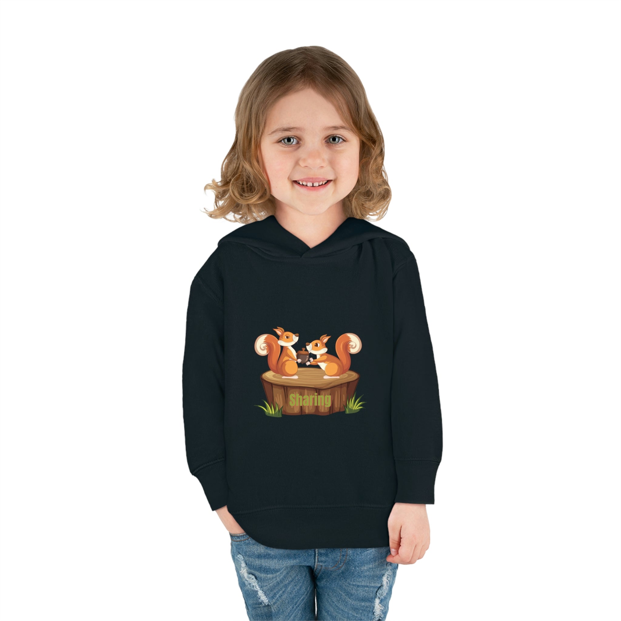 Child Model, Black, Sharing Toddler Hoodie