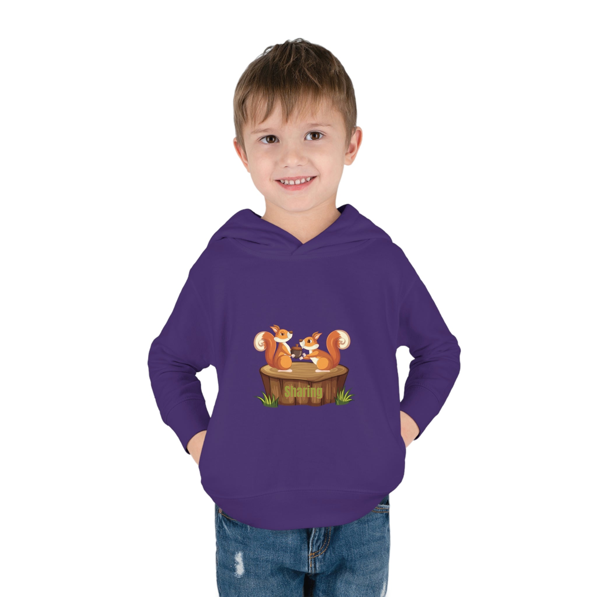 Child Model, Purple, Sharing Toddler Hoodie