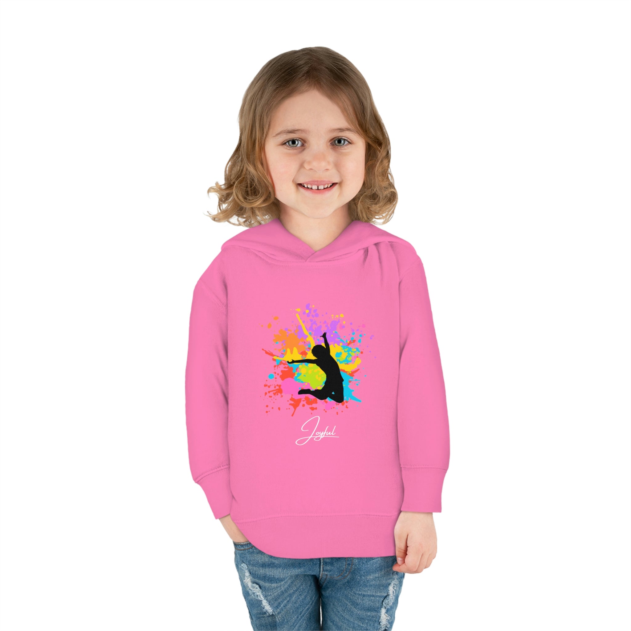 Child Model, Raspberry Joyful Toddlers Unisex Hoodie