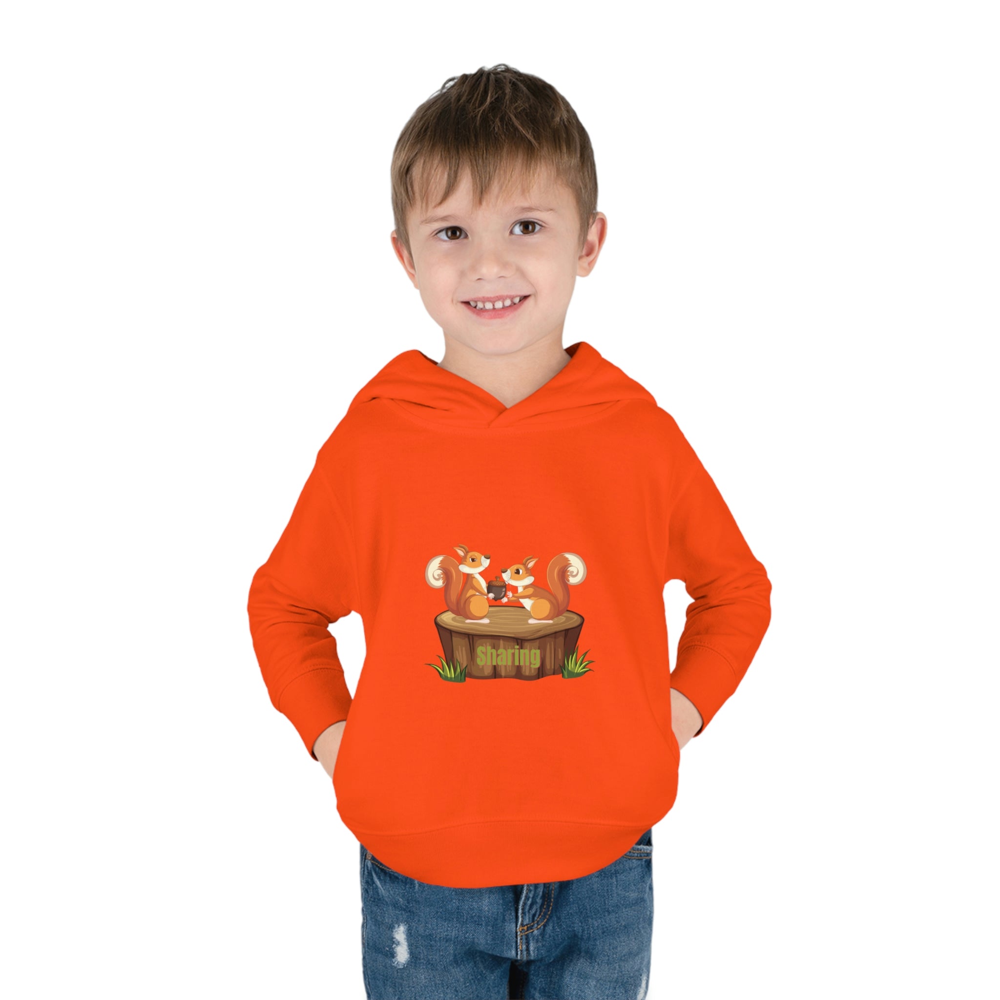 Child Model, Orange, Sharing Toddler Hoodie
