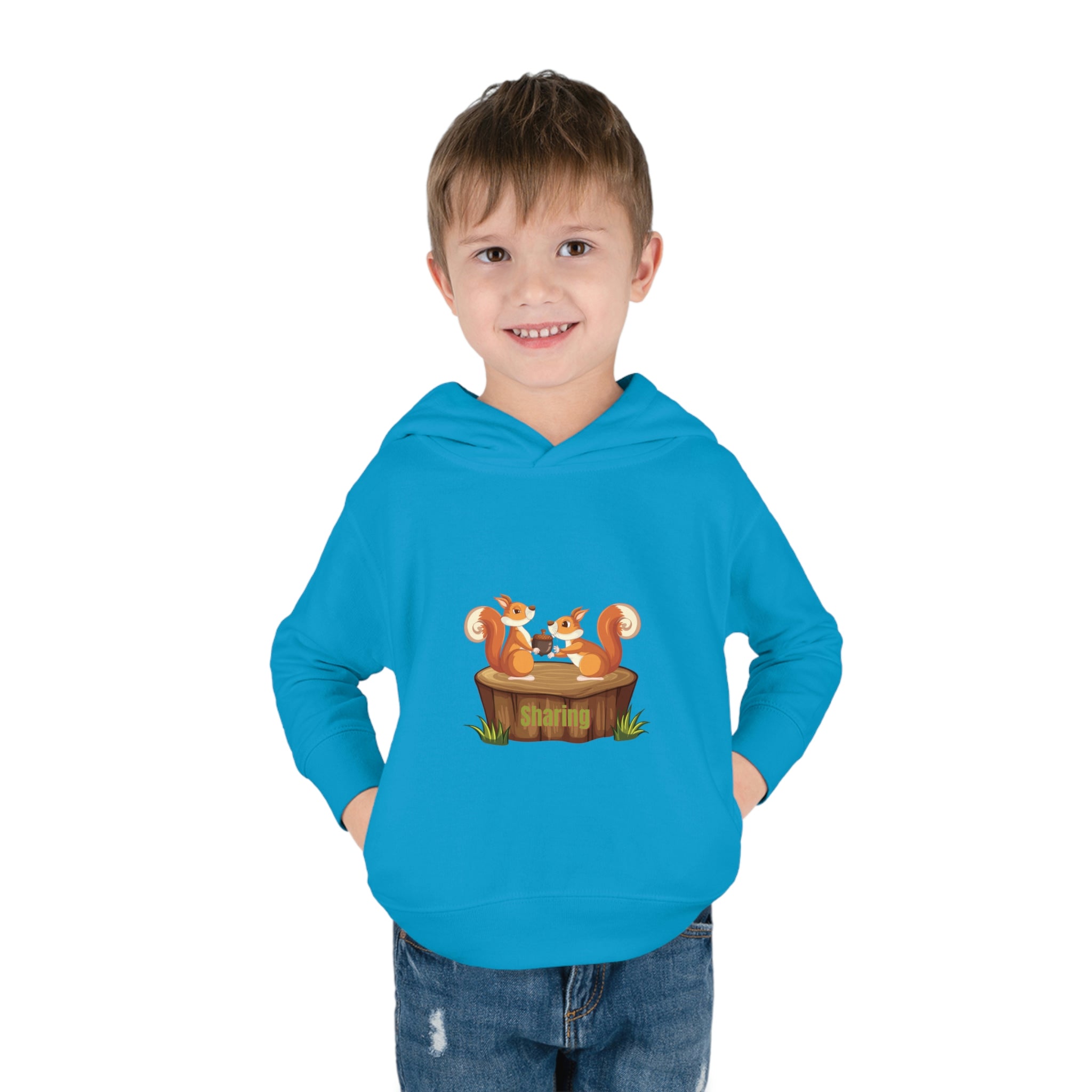 Child Model, Turquoise,  Sharing Toddler Hoodie