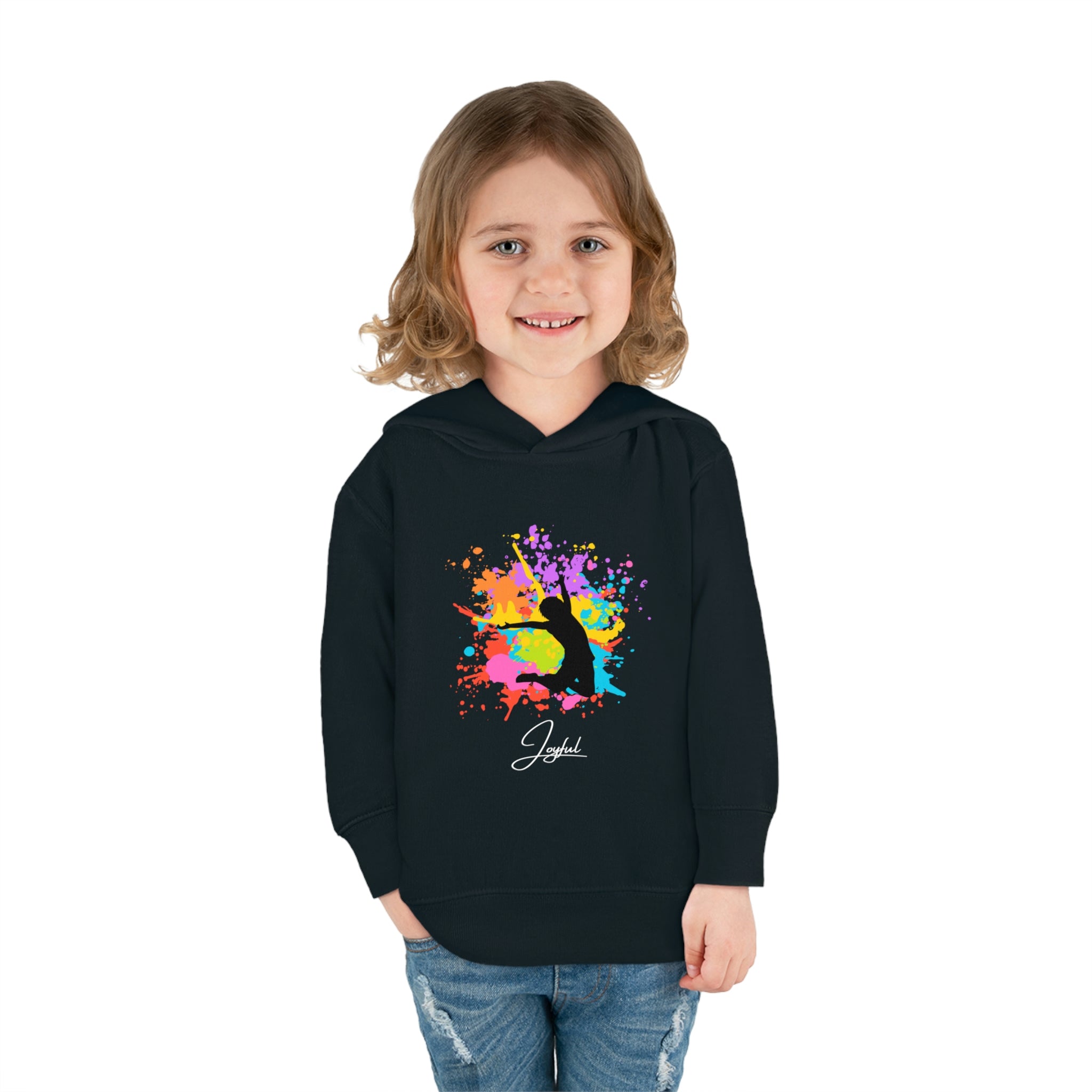 Child Model Black, Joyful Toddlers Unisex Hoodie