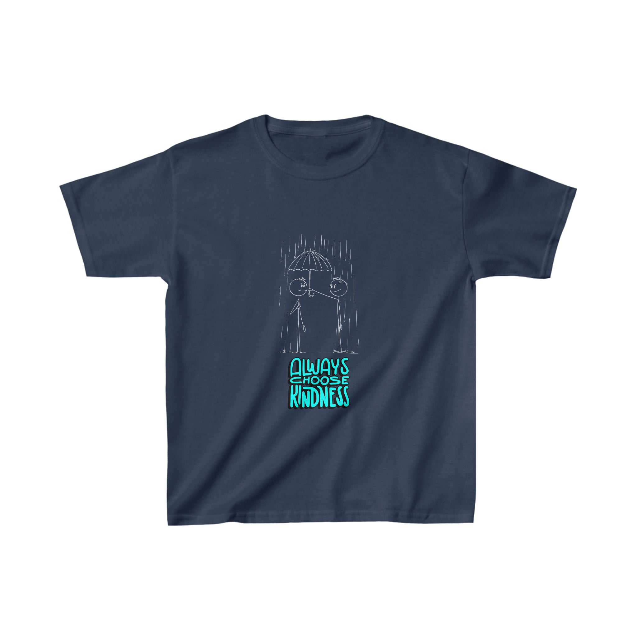 navy  T-Shirt with  Always Choose Kindness image.