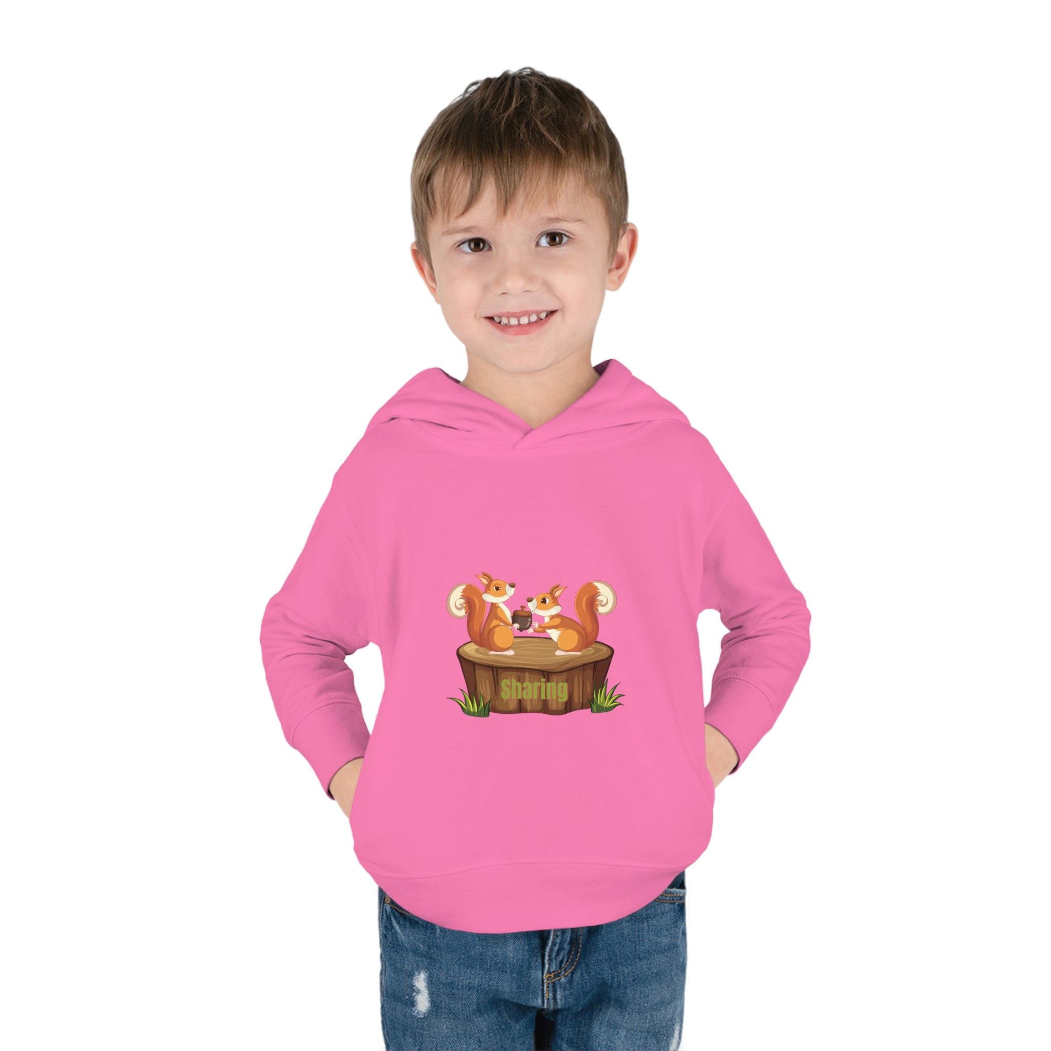 Child Model, Raspberry, Sharing Toddler Hoodie