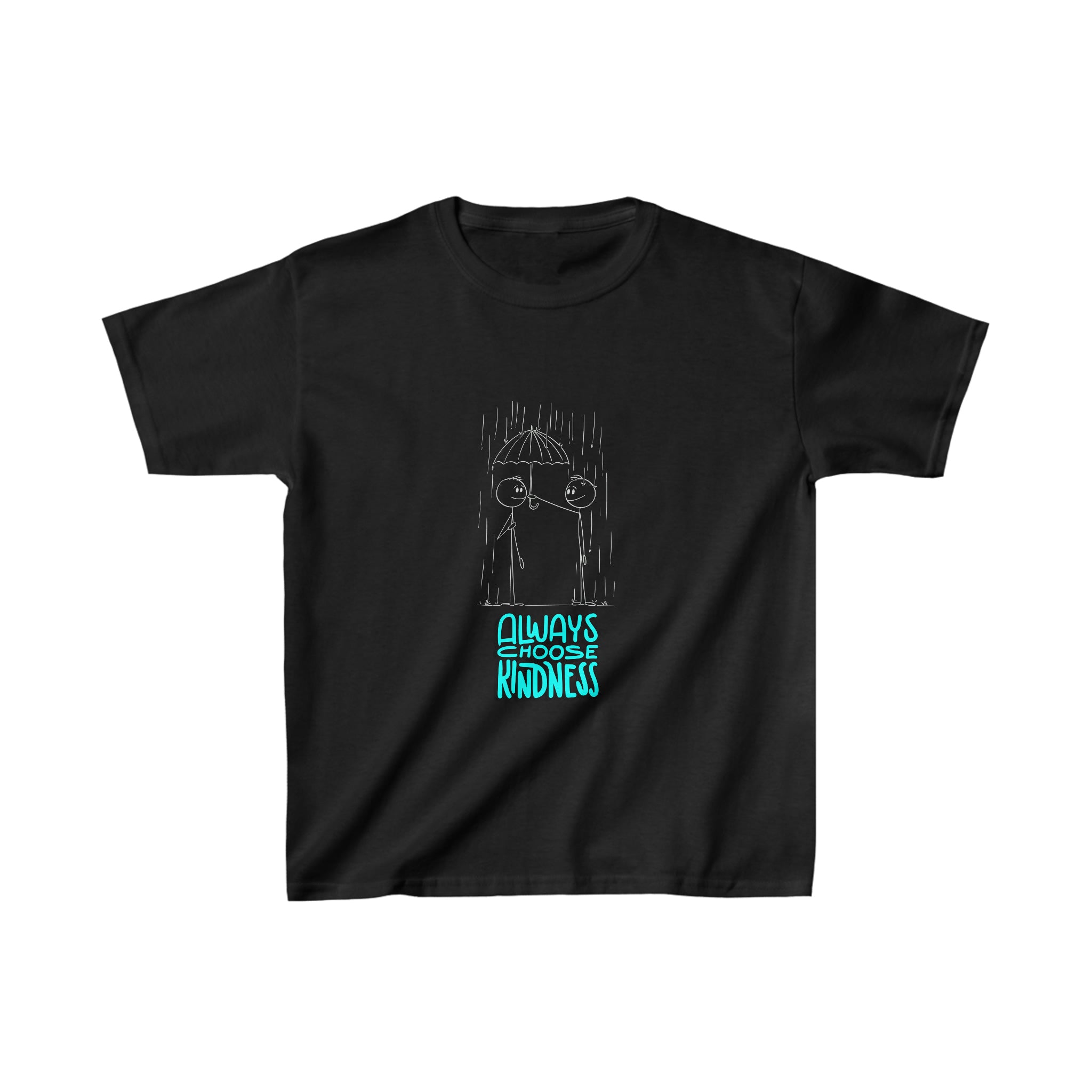 black t-shirt with  always choose kindness image. 