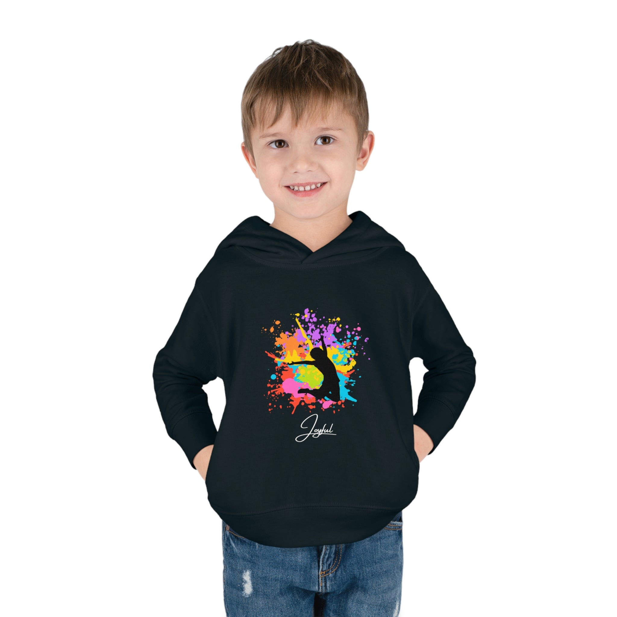 Child Model Black, Joyful Toddlers Unisex Hoodie